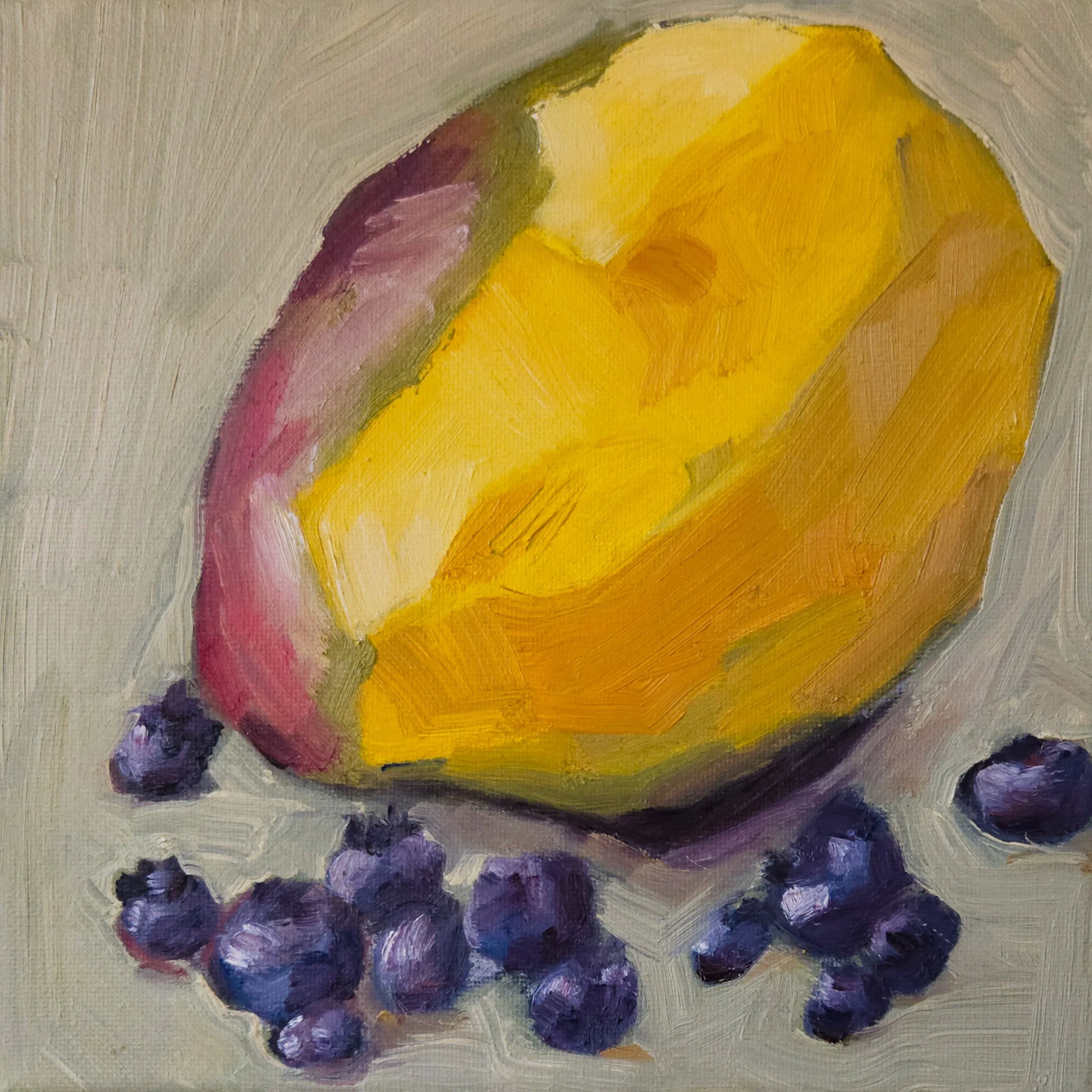 Mango & Blueberries 8x8