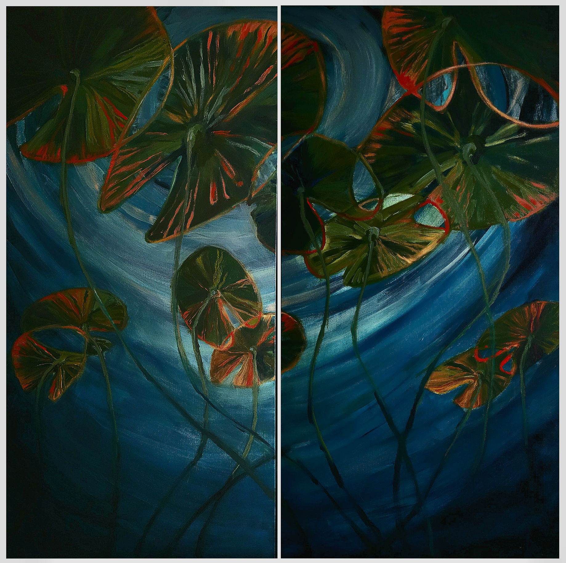 Lily Diptych 40x80