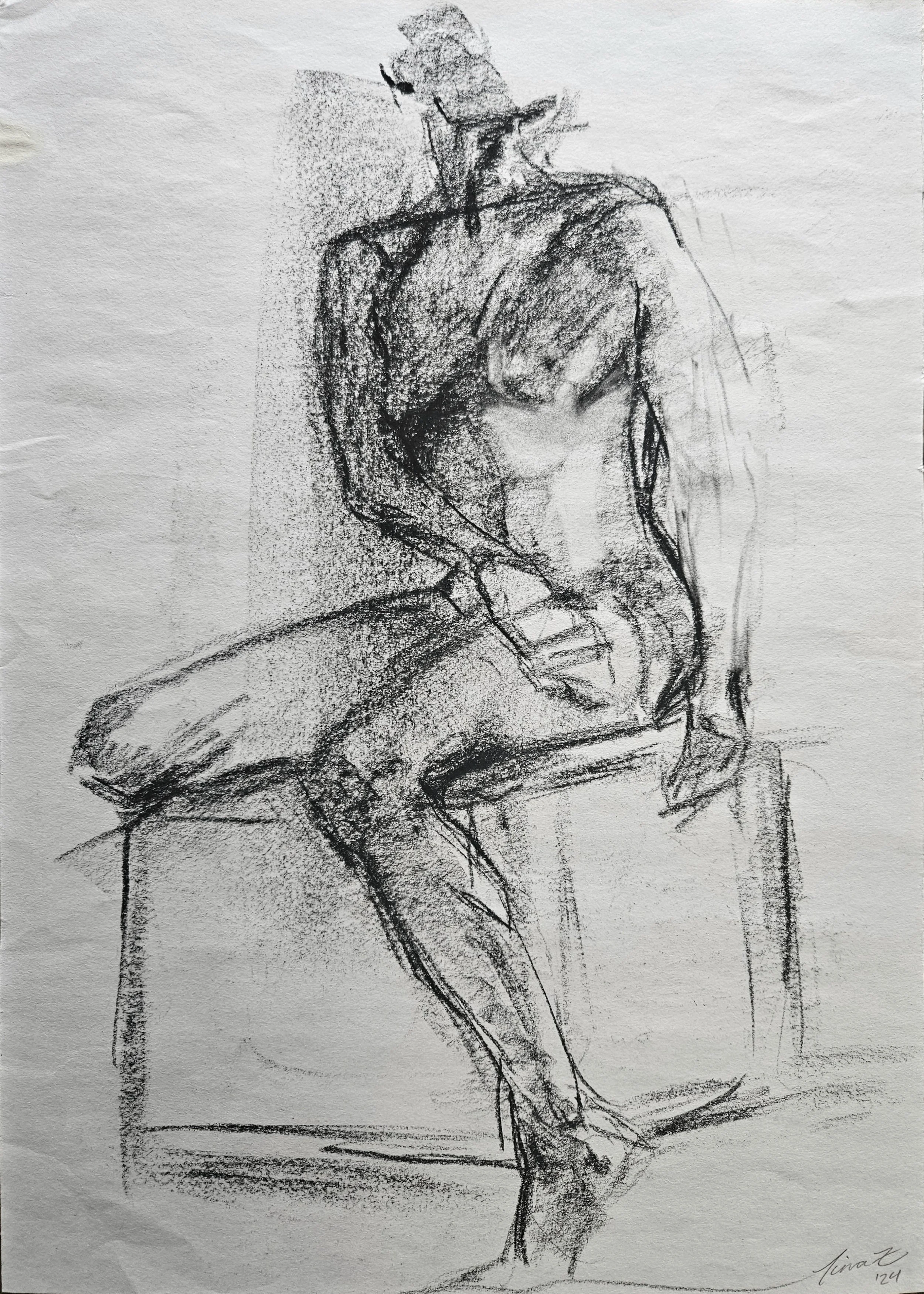 Figure Sitting 12x17