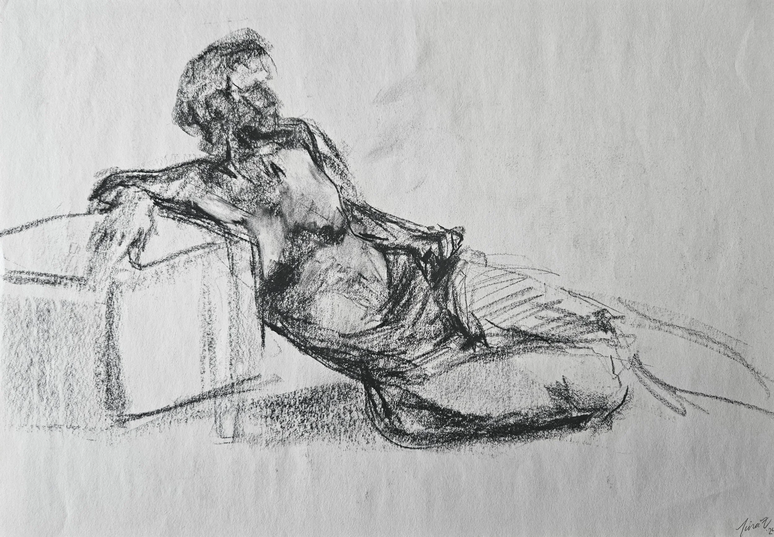 Figure Leaning 12x17