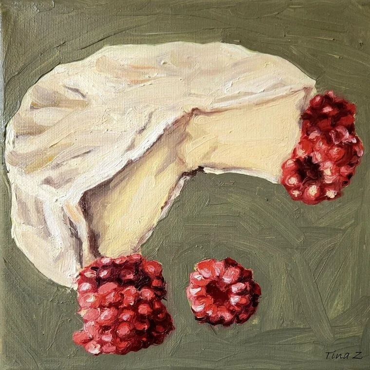 Brie & Raspberries 8x8