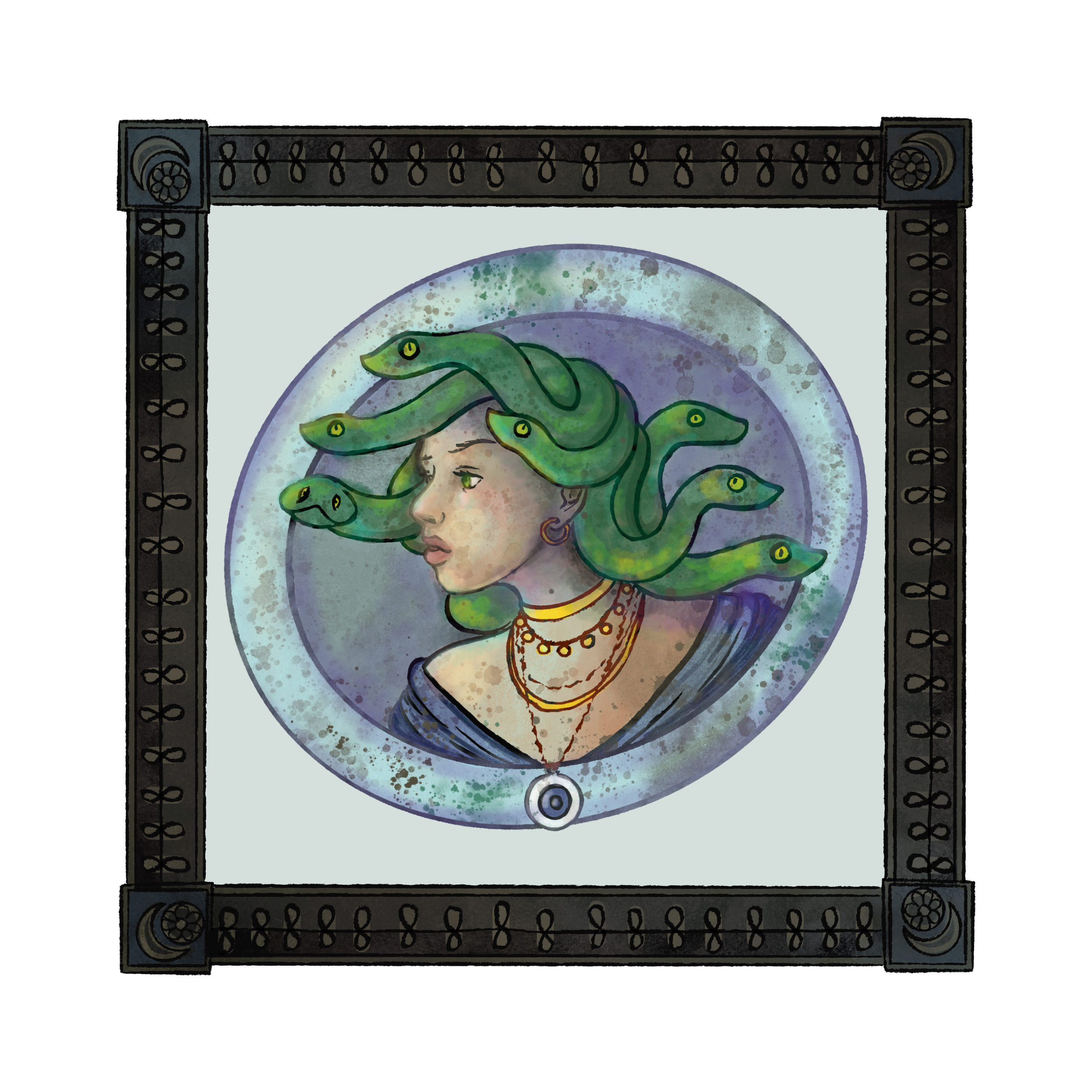 example portrait of Medusa bust