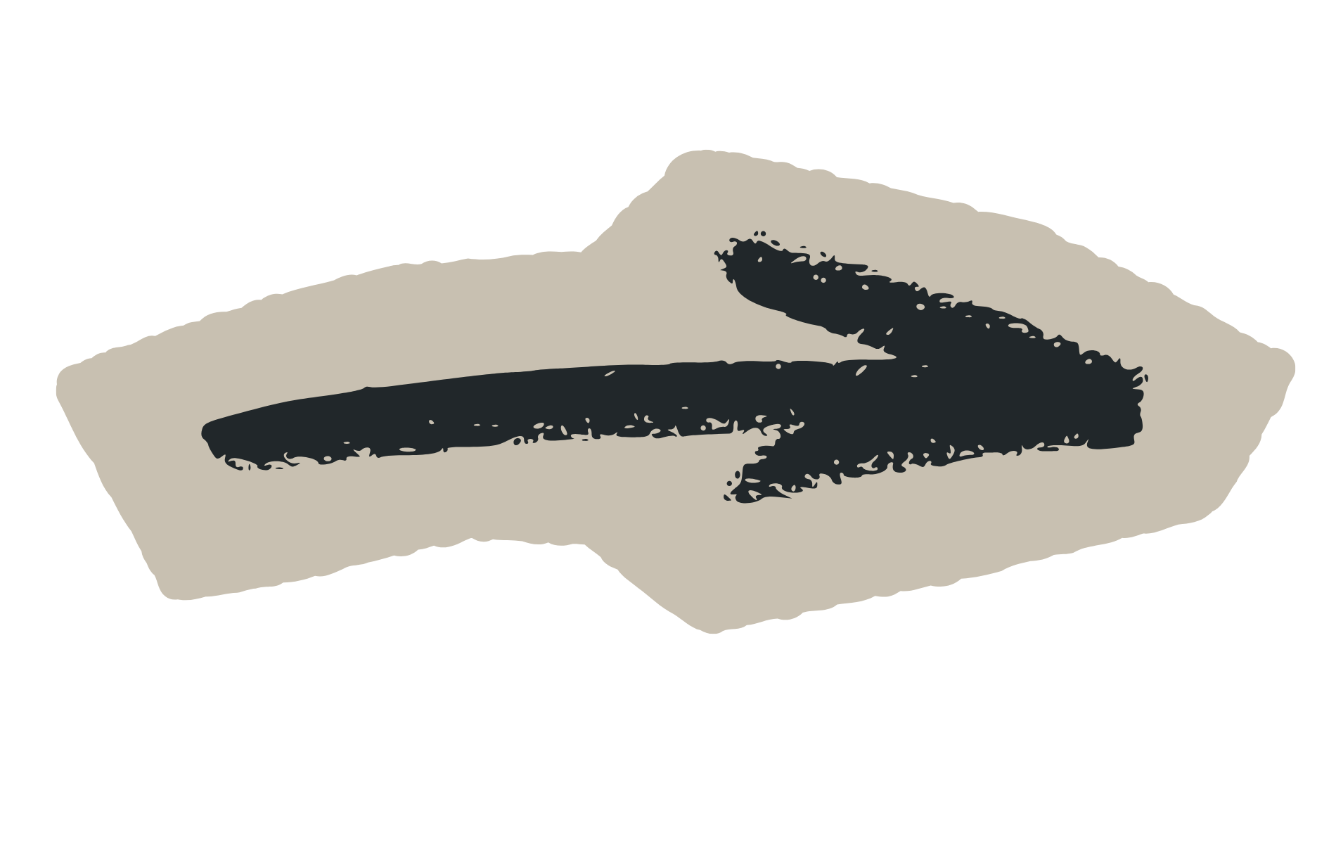 black arrow with tan funky border