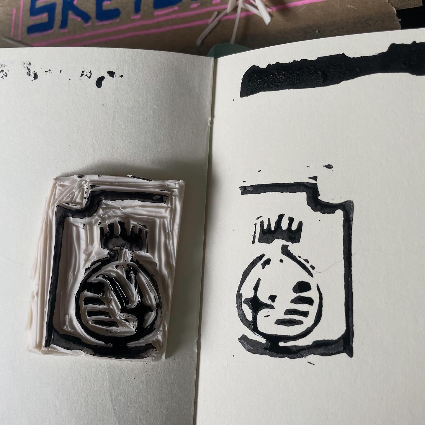 My first ever lino carvings!! Very messy learning and super exciting! Wanna do more!!!!