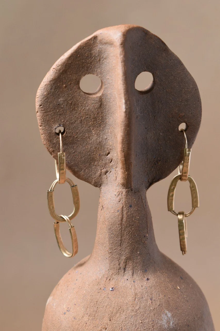 Organic Hammered Hoop - Gold