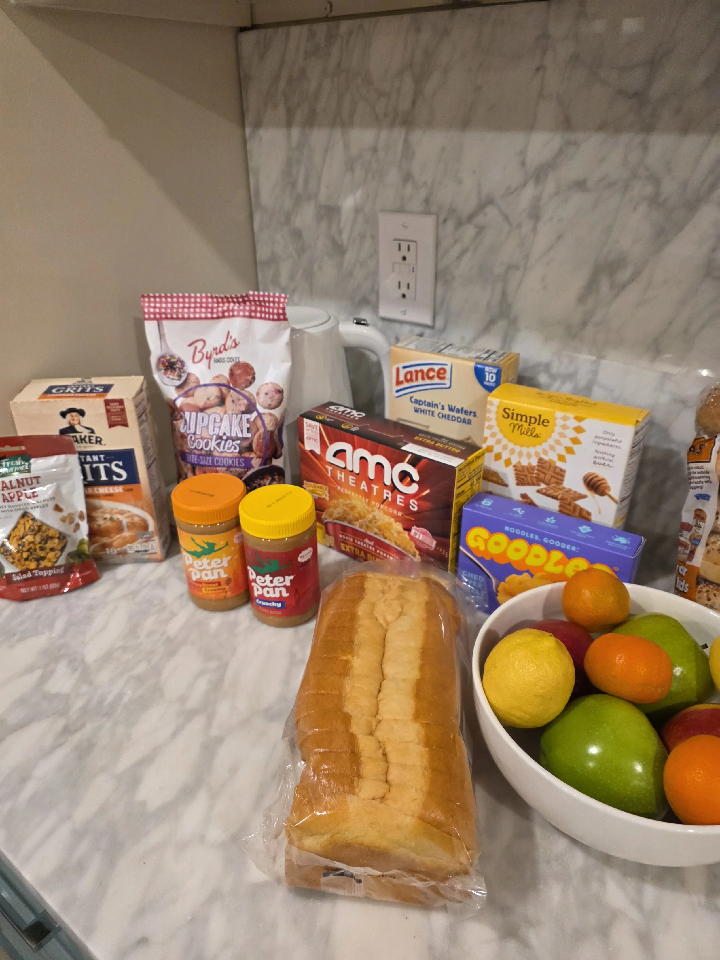 Groceries waiting for a guest