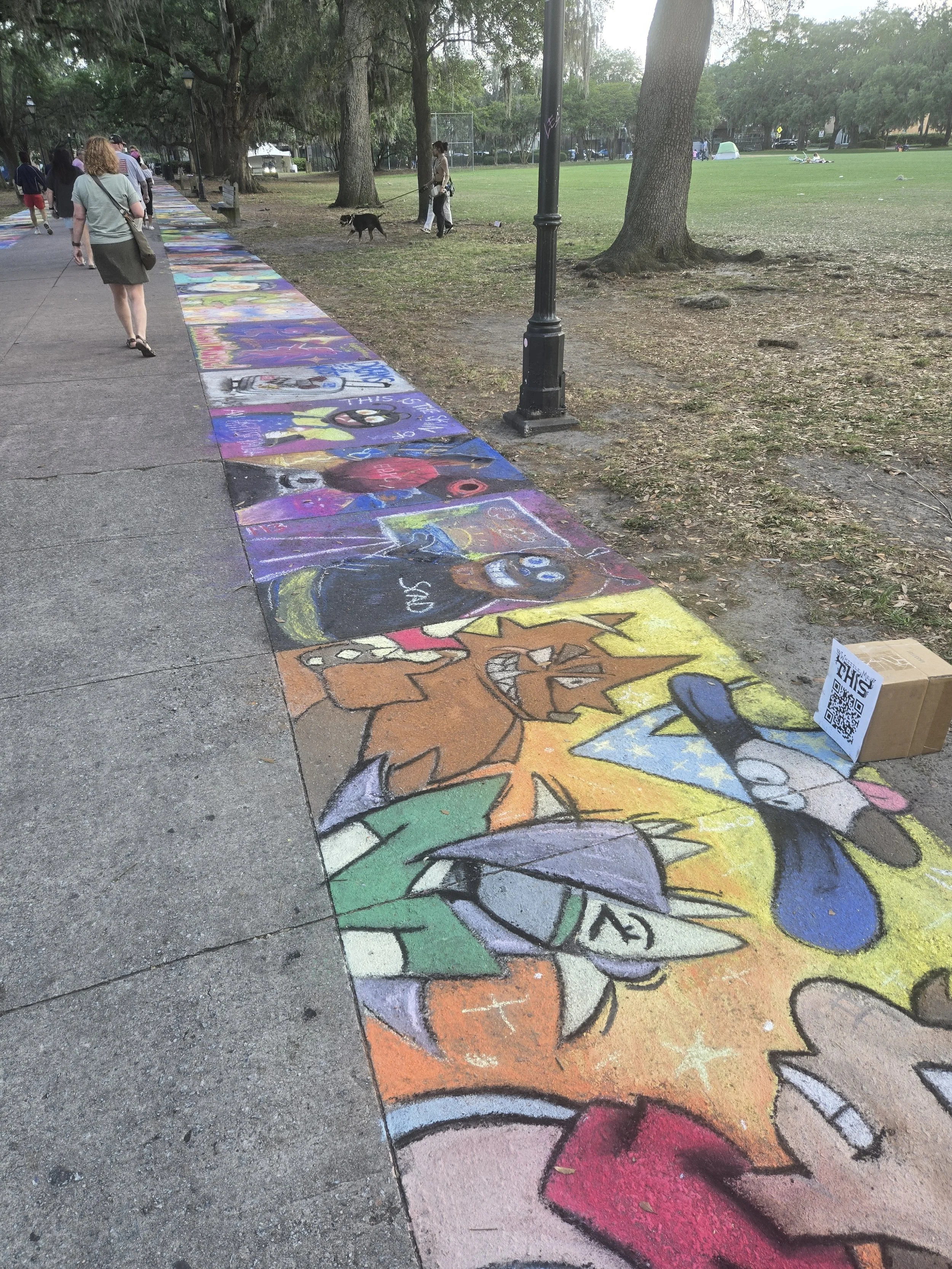 SCAD Sidewalk Chalk Art Fest in the spring