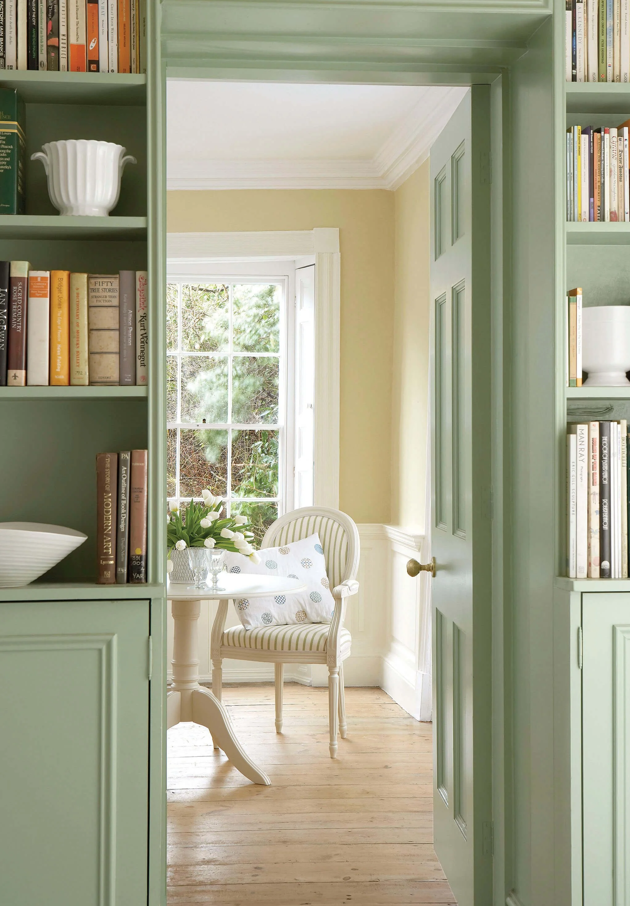 Little Greene Intelligent Exterior Eggshell paint on garden shed woodwork, available at Heritage Home Supply Chicago