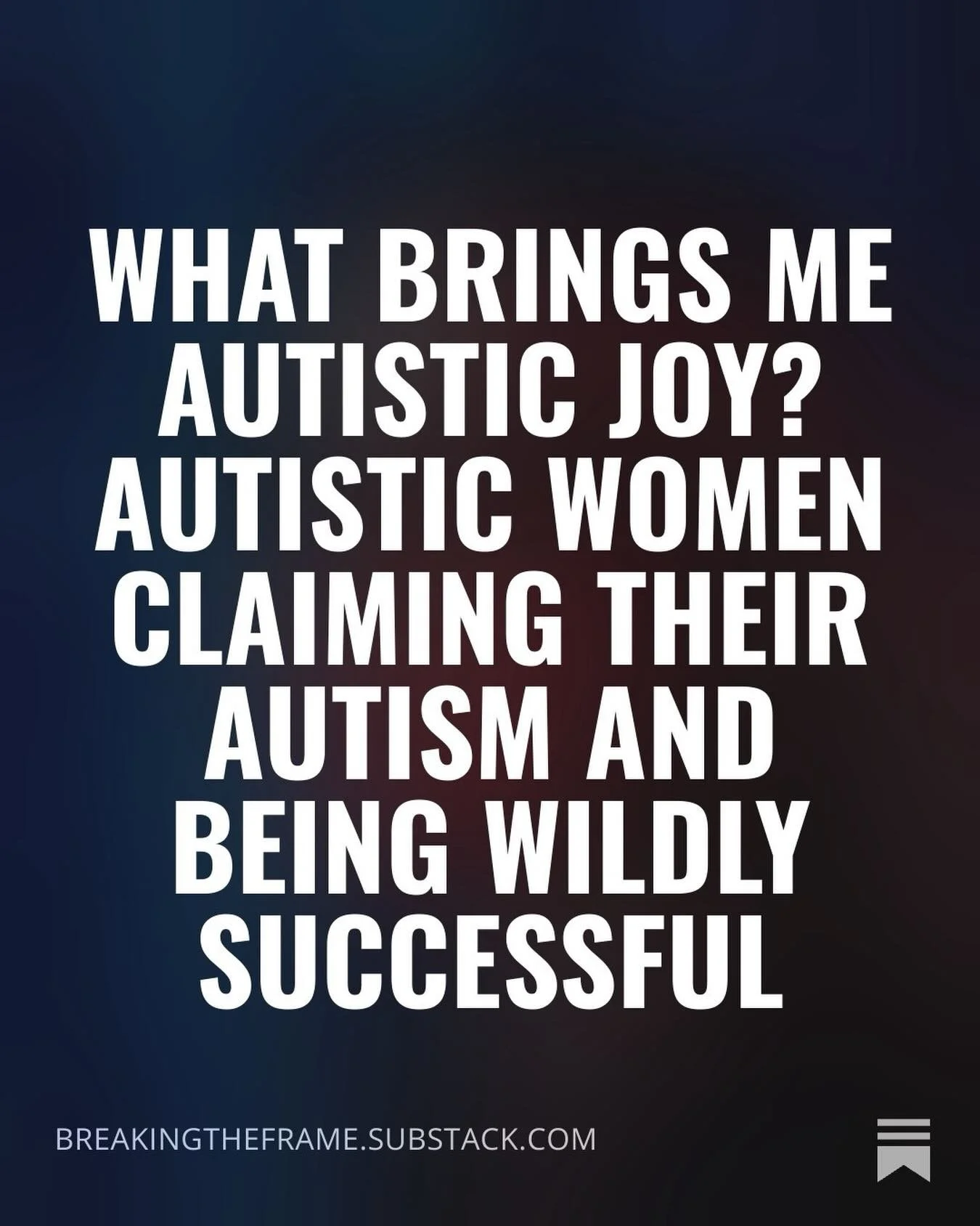 Link to substack in linktree.
This one is inspired by a few messages I woke up to this morning but always has been true: My autistic joy is people standing in their power. #actualllyautistic #autism #autisticpower
