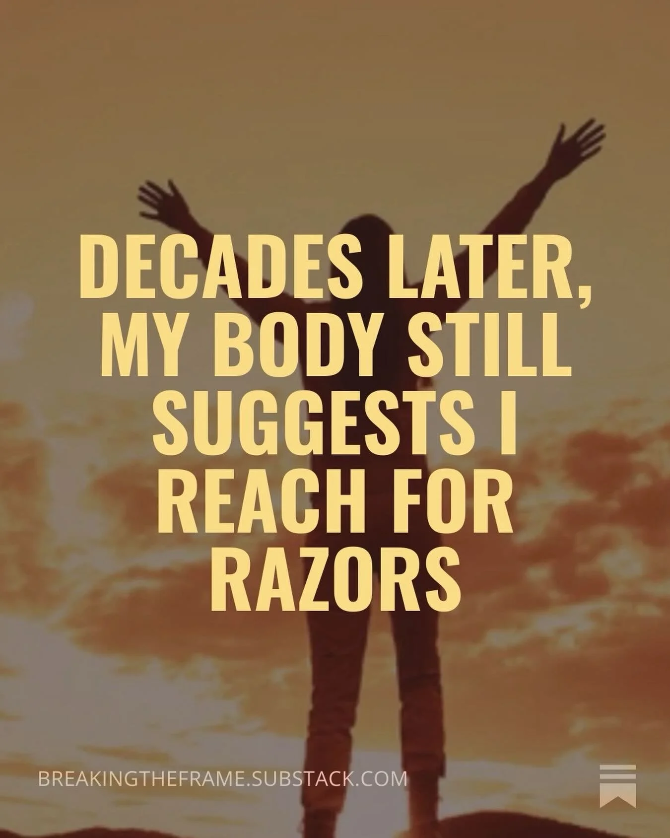 This one almost didn&rsquo;t get posted.

Not because I don&rsquo;t believe it.
Because I do.

But because this is the kind of thing therapists aren&rsquo;t really supposed to say out loud.

I&rsquo;m decades out from self-injury.
And I still have mo