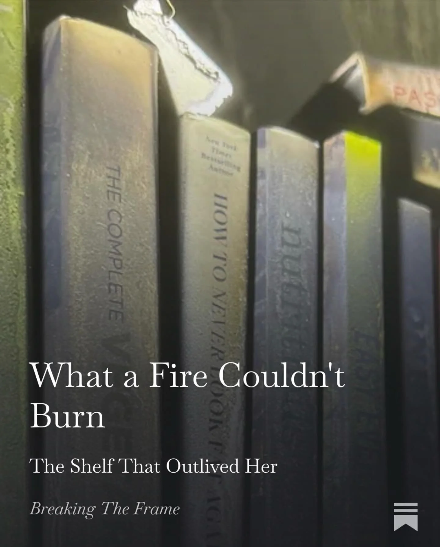 We dug through the rubble of her life.

What survived?

Diet books.

Not her voice.
Not her joy.
Not the way she loved people.

Just instructions on how to be smaller.

Body hatred is so powerful in our culture
it can outlive the body itself.

We des