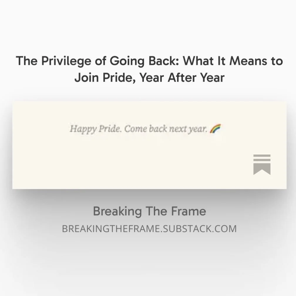 &ldquo;For some, Pride isn&rsquo;t a celebration of stepping out of hiding. It&rsquo;s a recognition that we survived being seen.&rdquo; Link in bio