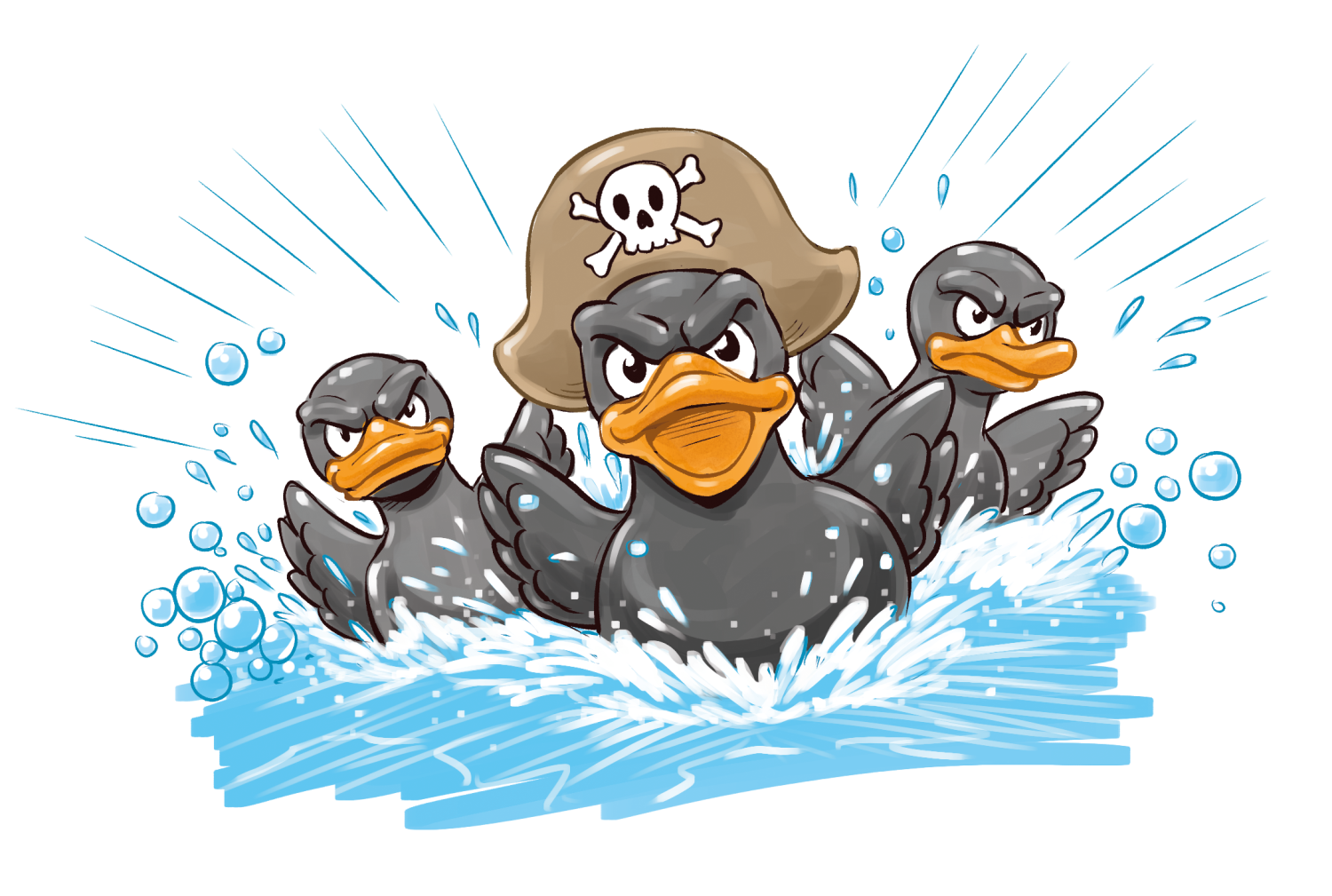 Captain duck and crew ready for battle