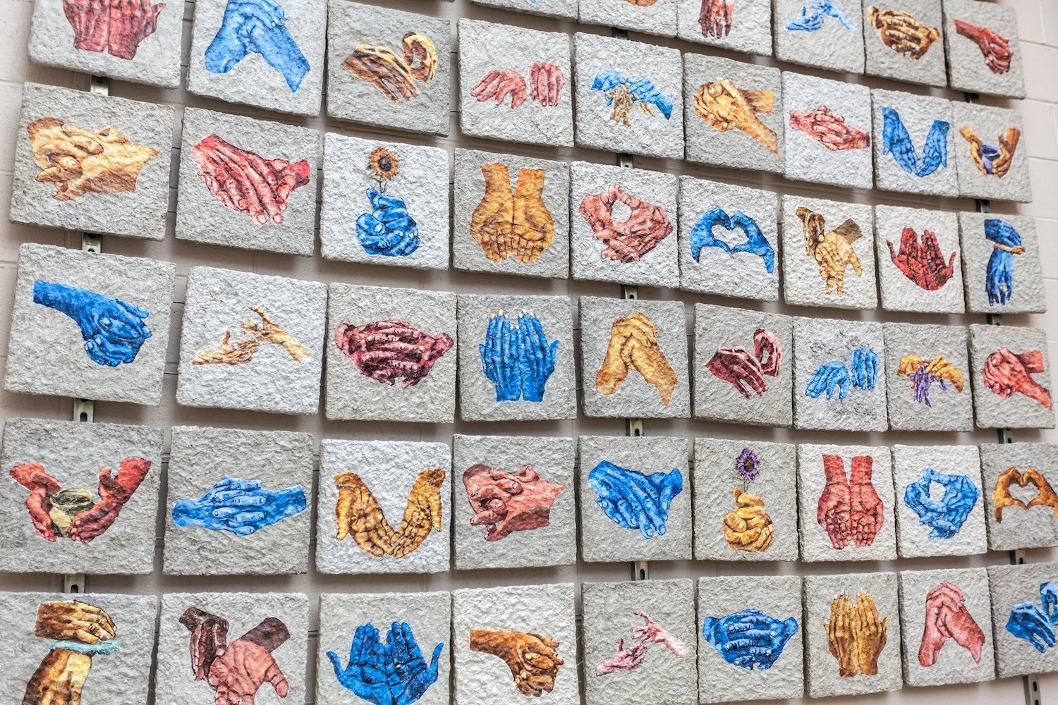 Artfields 2019: Detail image of 'Heart/Hands' temporarily on display on Sauls Street in Lake City, SC