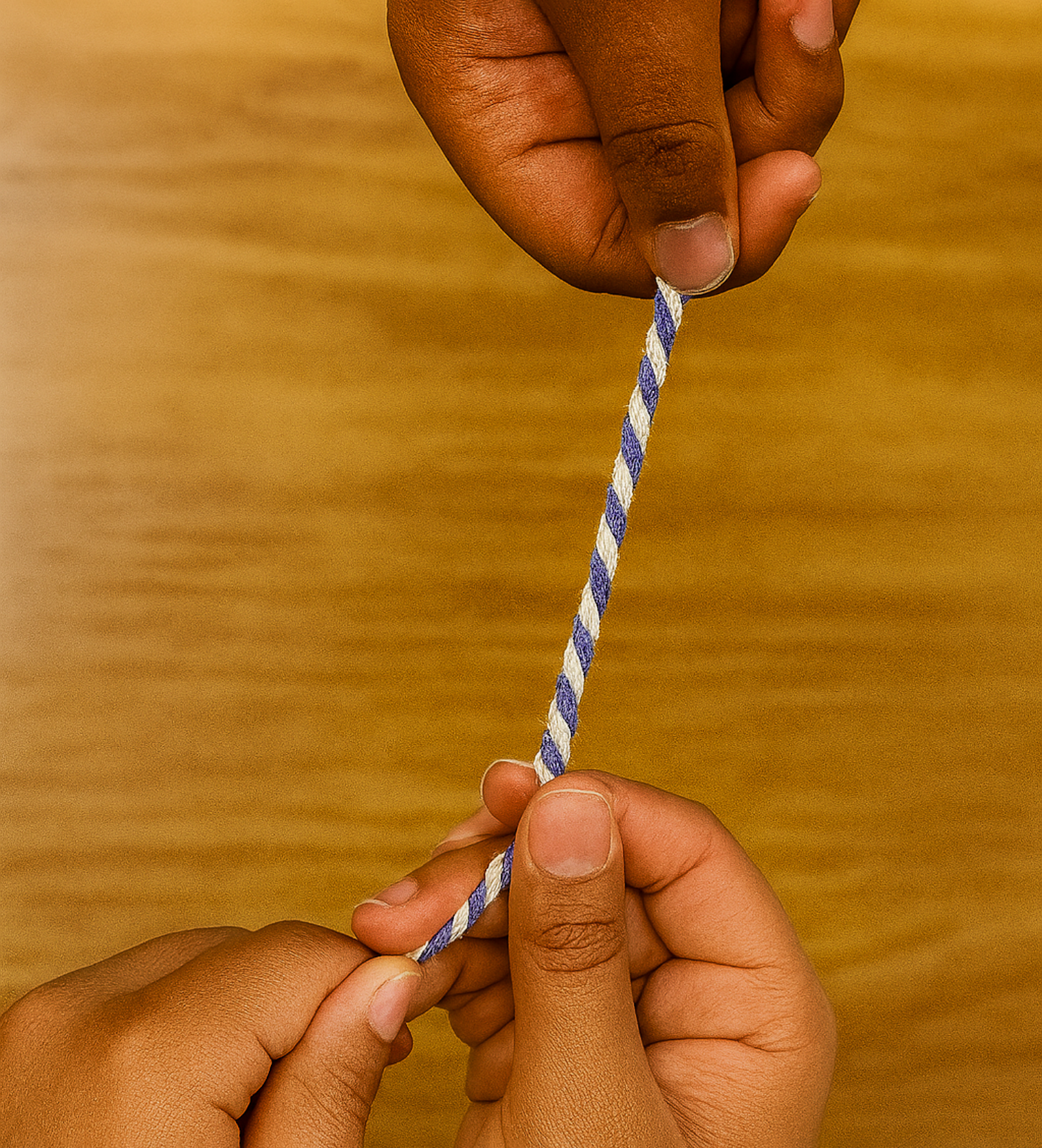 March 2022: Students in After-School Program at Main Street Elementary School of Arts in Lake City, SC working together to braid twine from repurposed t-shirt material.