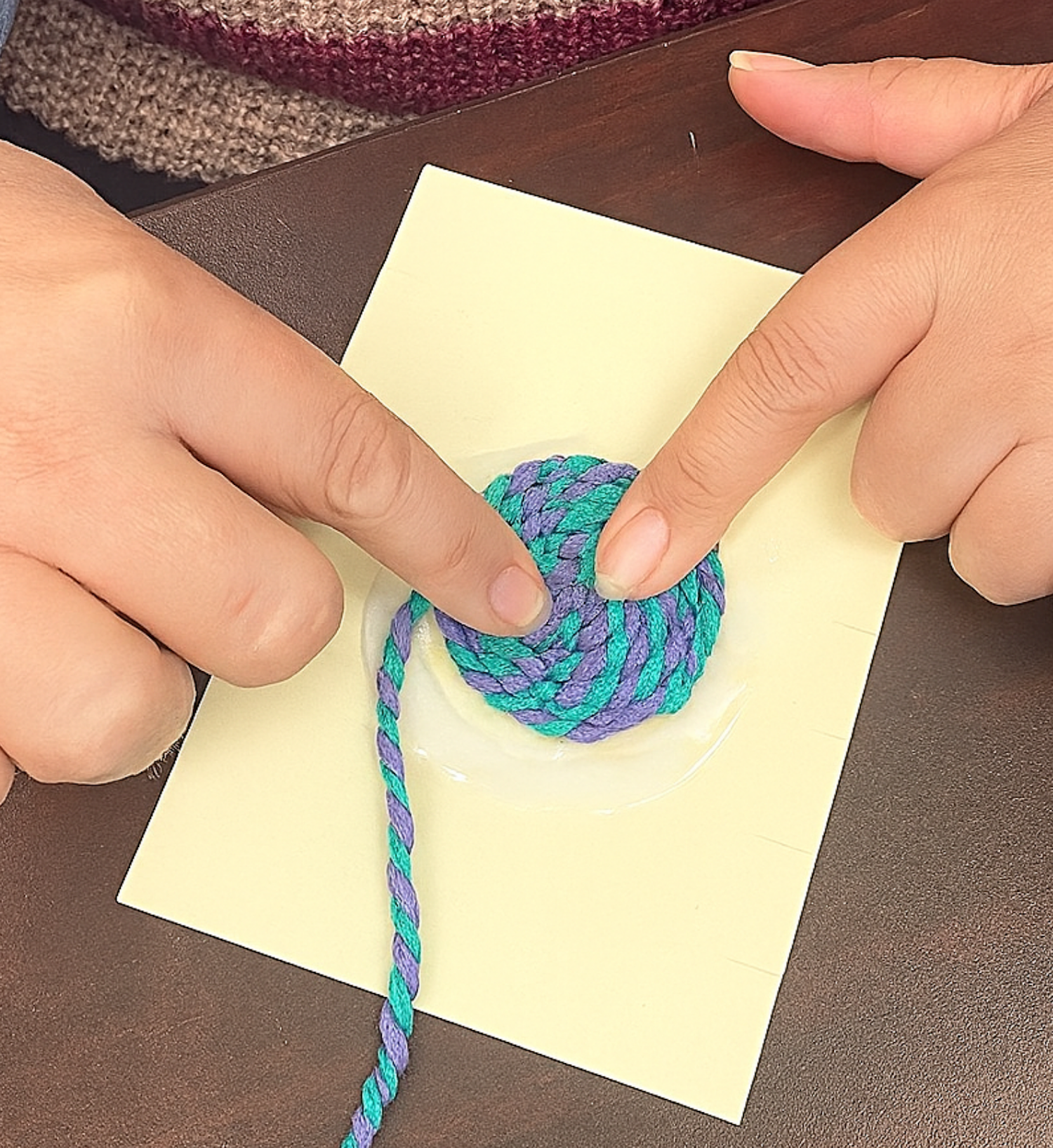 March 2022: Clients of The Greater Lake City Community Resource Center - including cross-over clients of a local adult day care - also took part in making a twine magnet craft over Zoom.