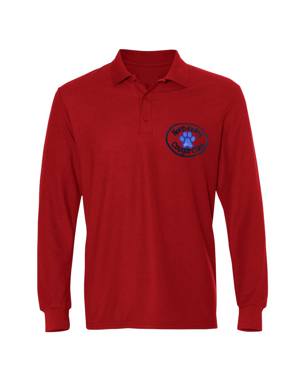 Youth Long Sleeve Polo - Red