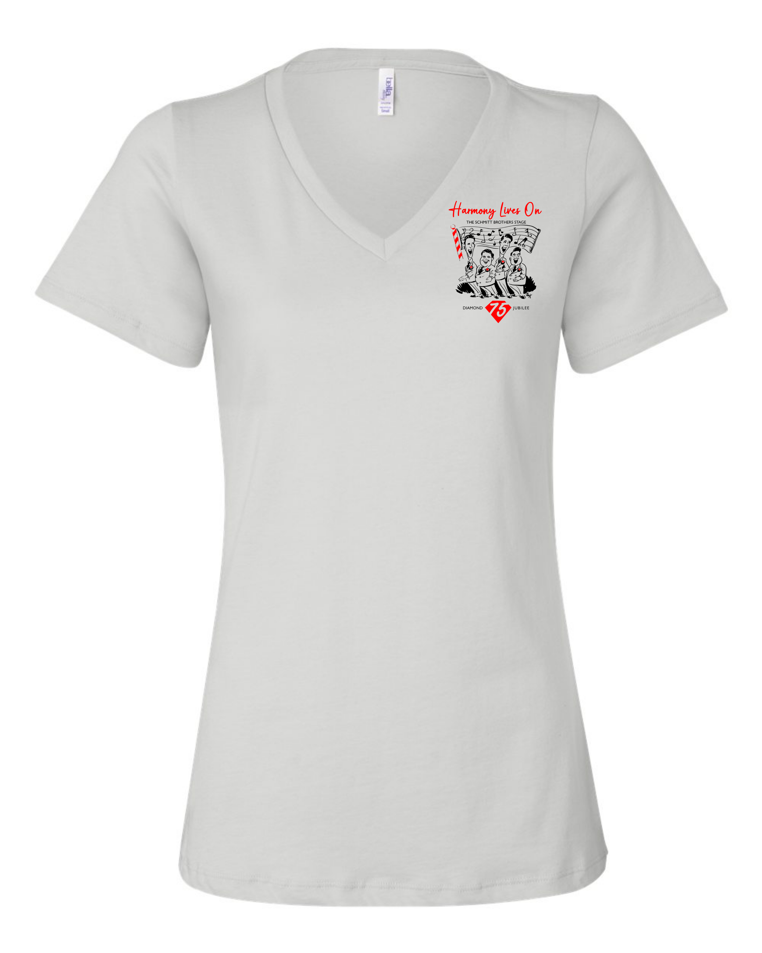 Harmony Lives On White V-neck.png