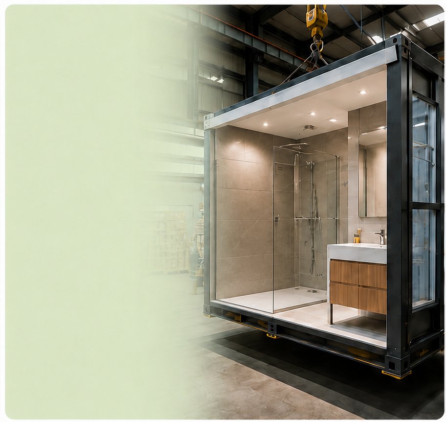 Traditional bathroom vs Bathroom Pod