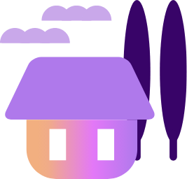 A digital illustration of a robotic face with a purple background and colorful gradient features.