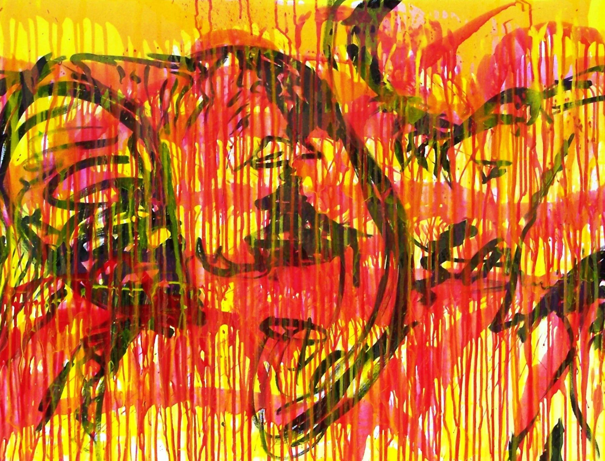 48 inches X 48 inches
Acrylic and Ink on Canvas