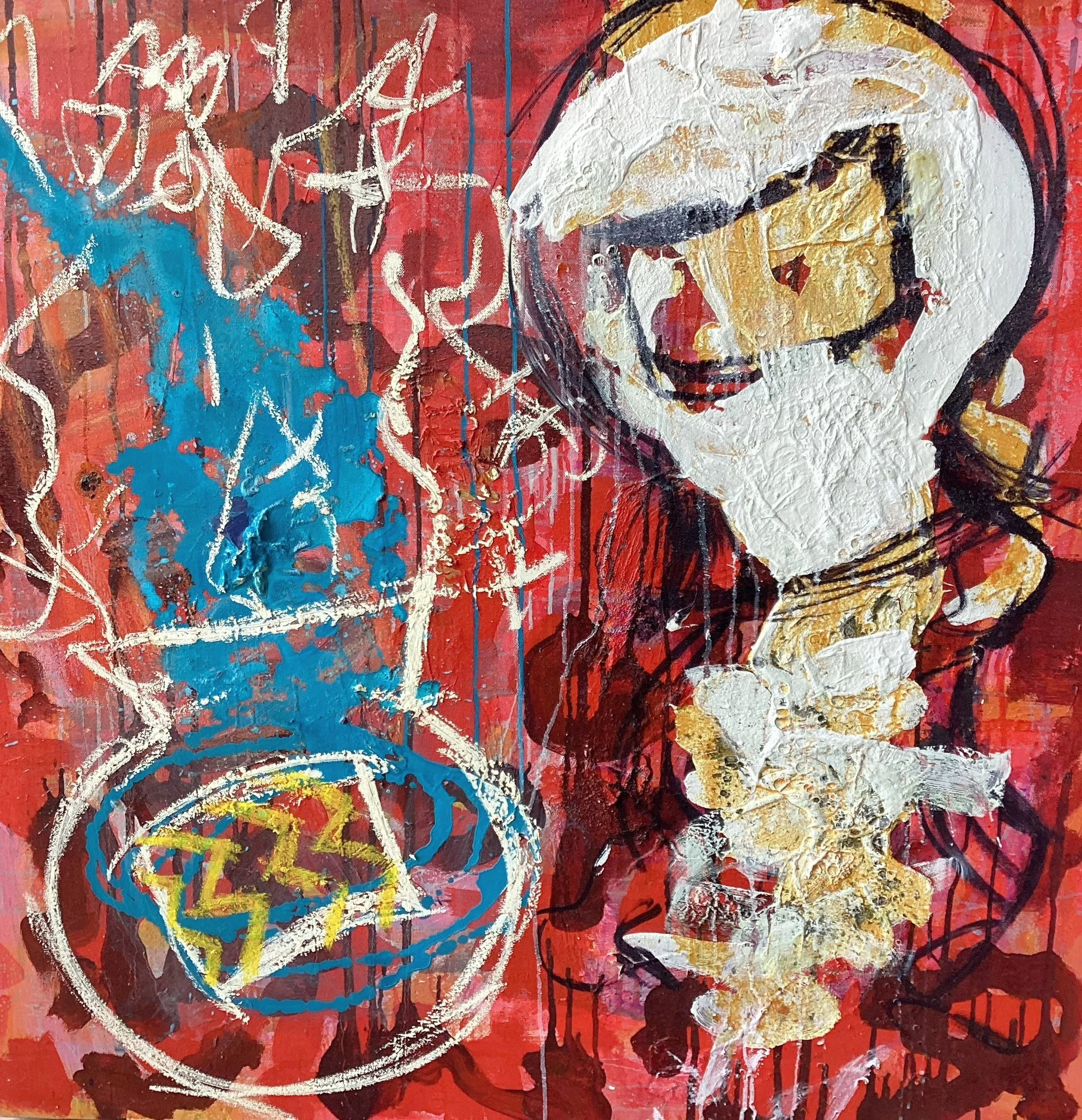 36 inches x 36 inches
mixed media on canvas