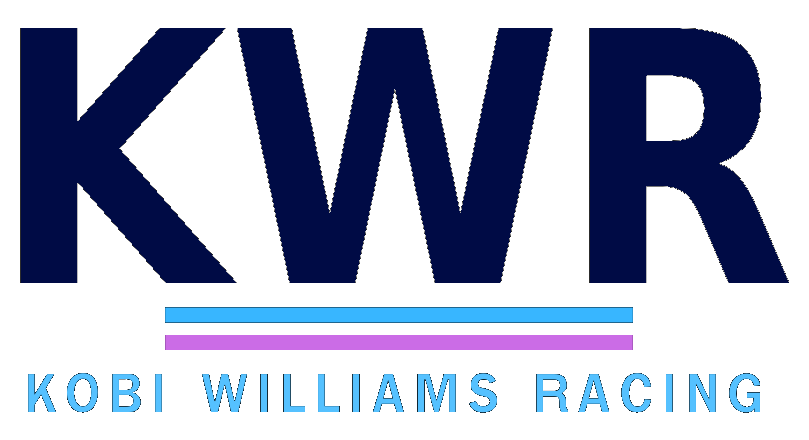 KWR logo with Kobi Williams Racing text and colorful lines.