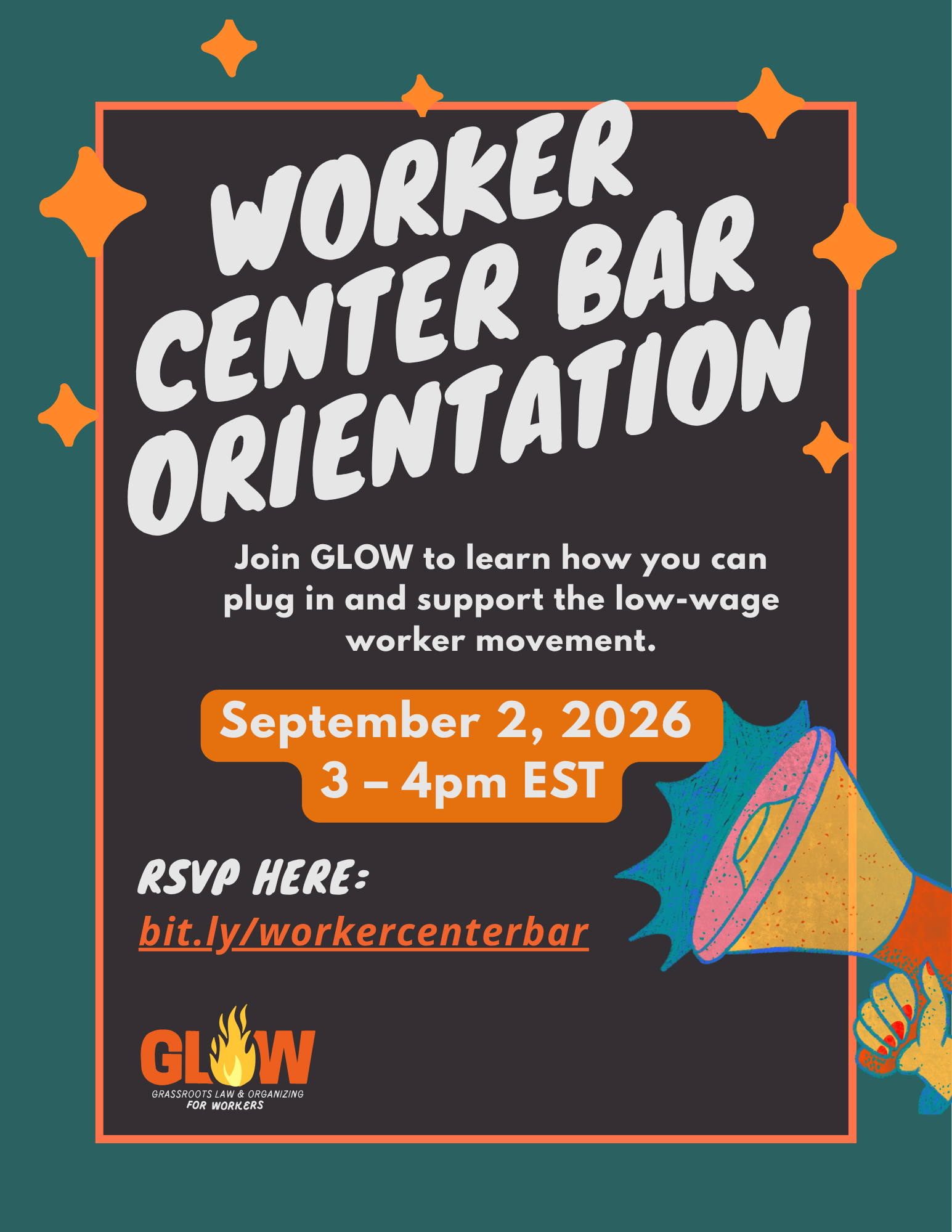 RSVP: Worker Center Bar Orientation on Sept 2, 2026