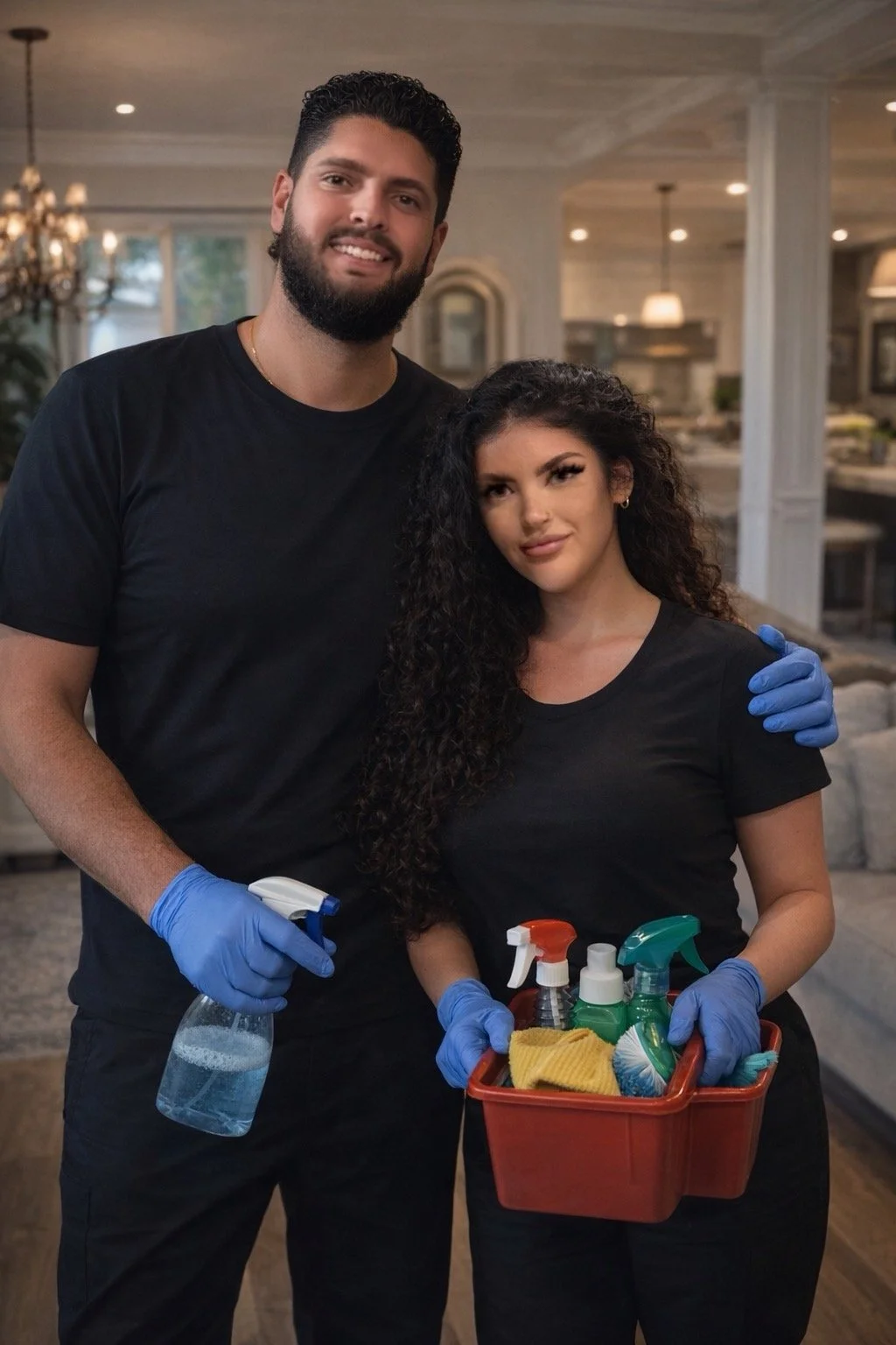 Modern bright living room with clean furniture and natural sunlight, representing professional home cleaning results.