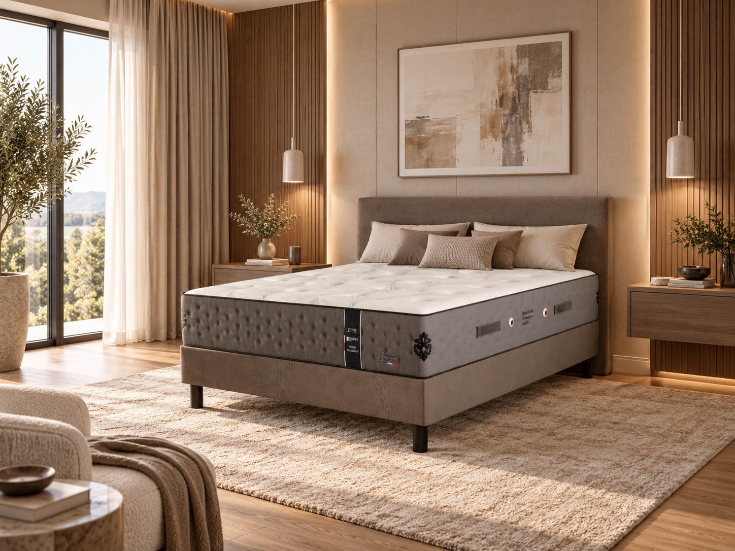 Chambre élégante avec matelas haut de gamme.png