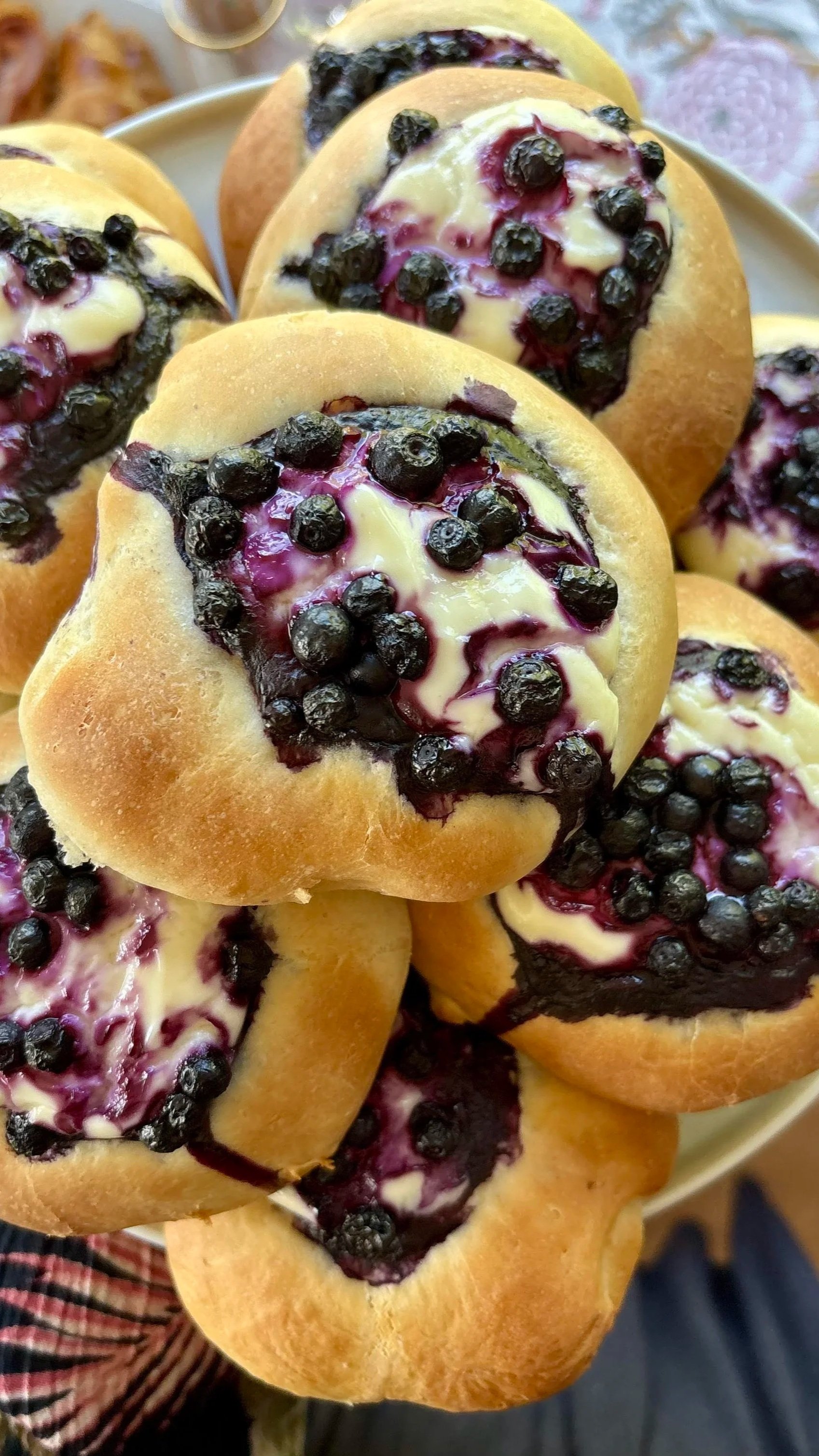Blueberry Cheesecake Brioche Buns