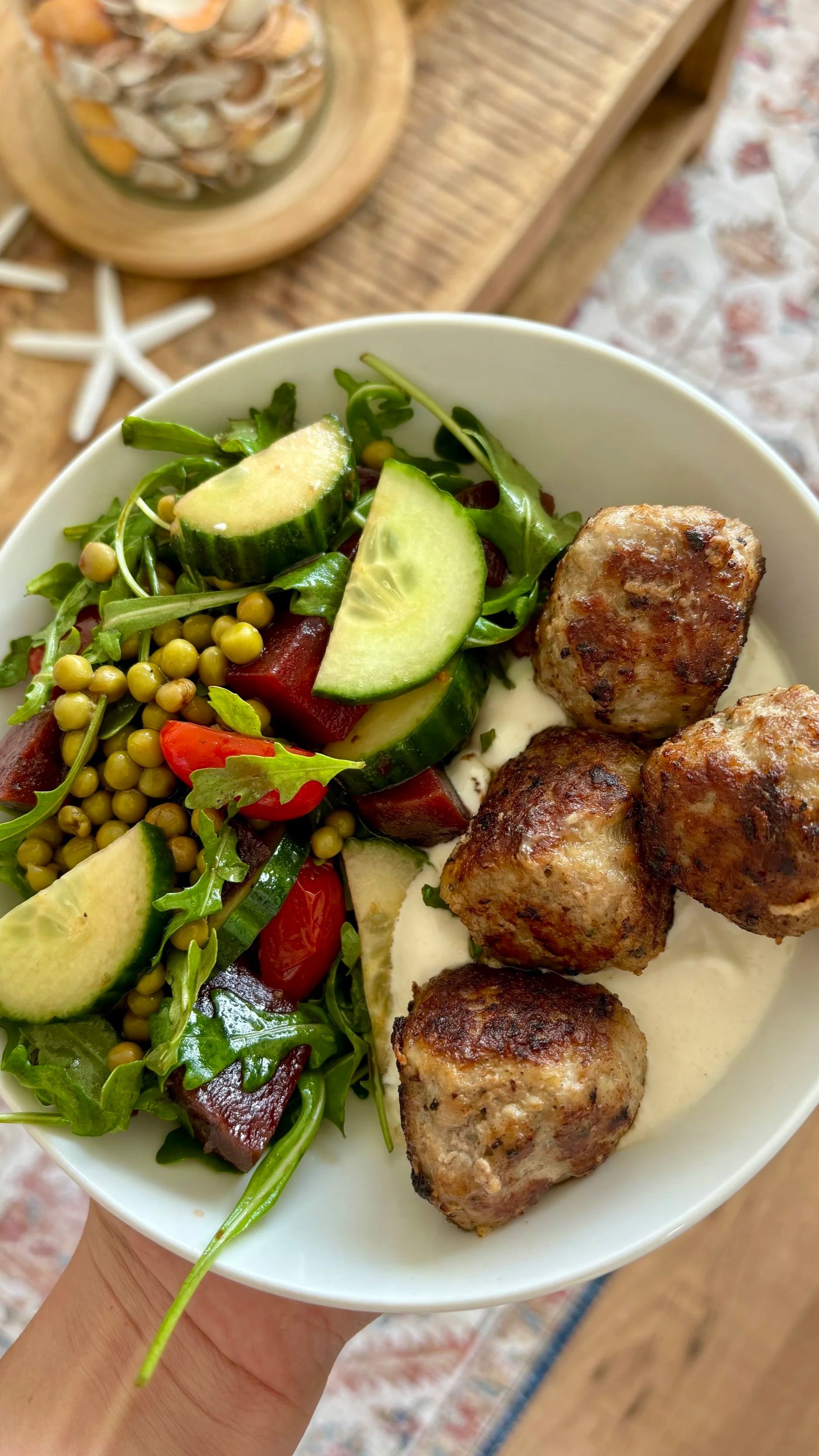 Meatballs with Lemon Garlic Yogurt Sauce