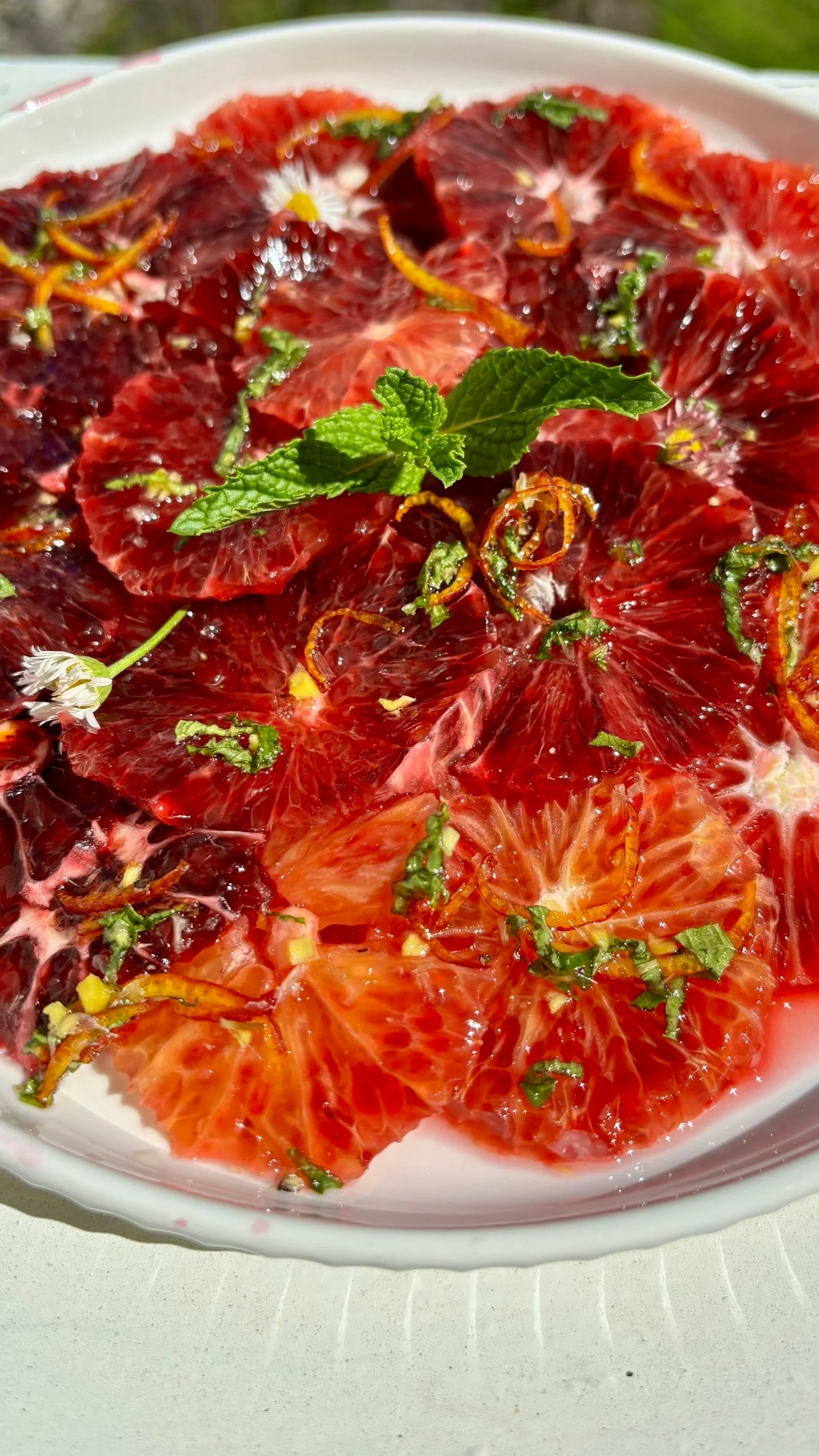 Blood Orange Carpaccio with a Cold Honey Drizzle