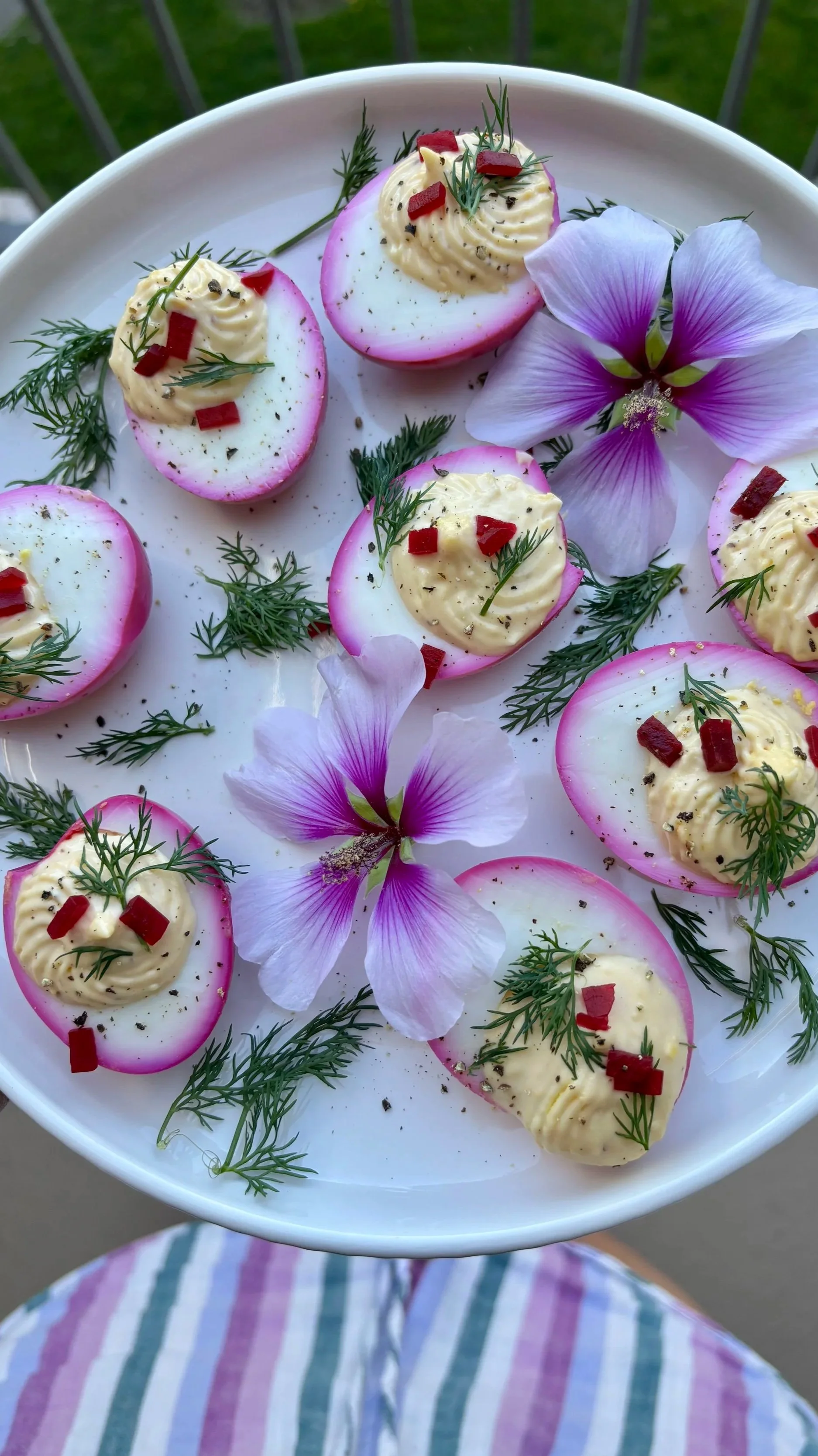Easy Purple Pickled Deviled Eggs