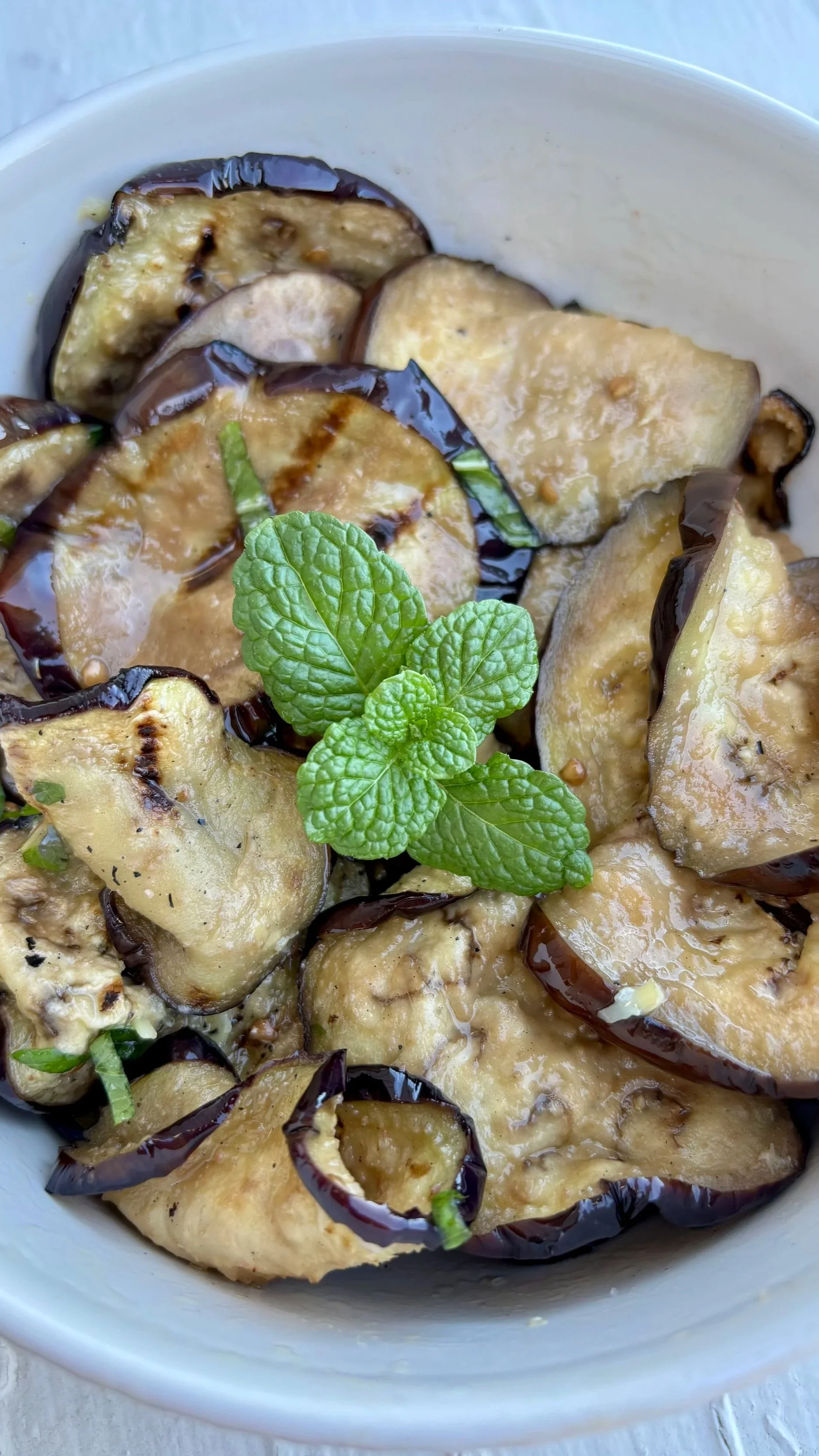 Marinated Minty Grilled Eggplant