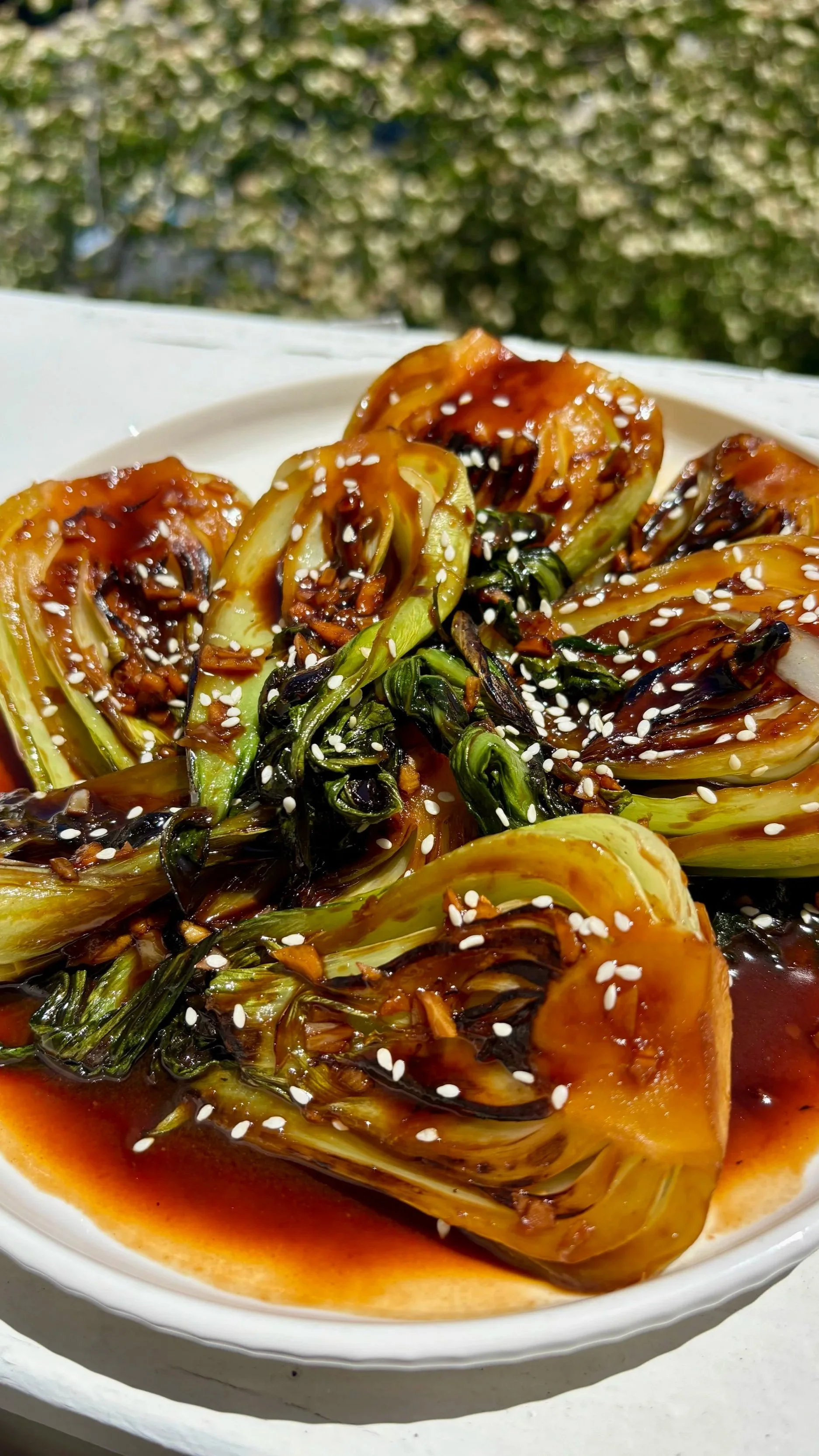 Charred Ginger Soy Bok Choy