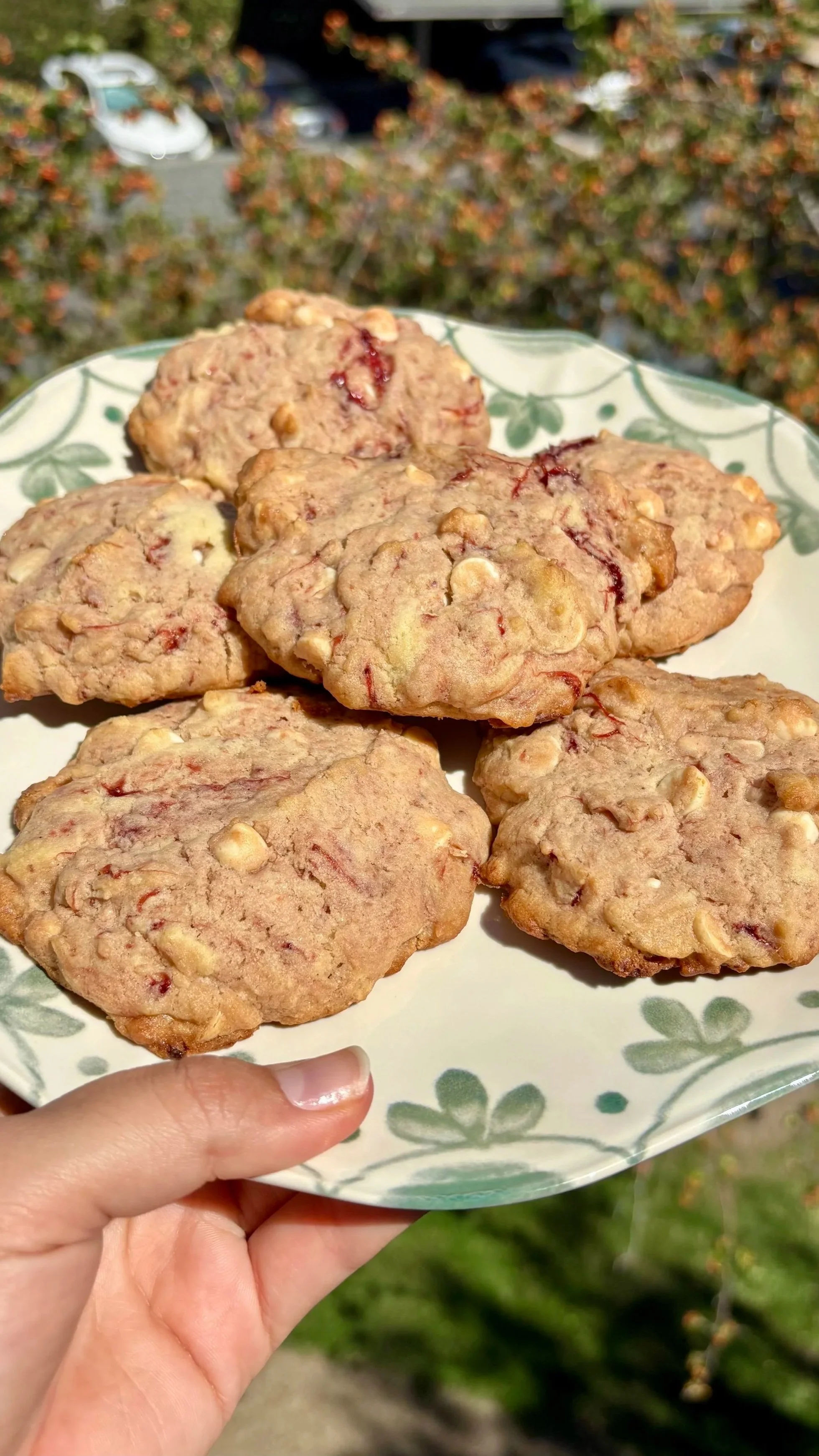 Strawberry Miso White Chocolate Chip Cookies