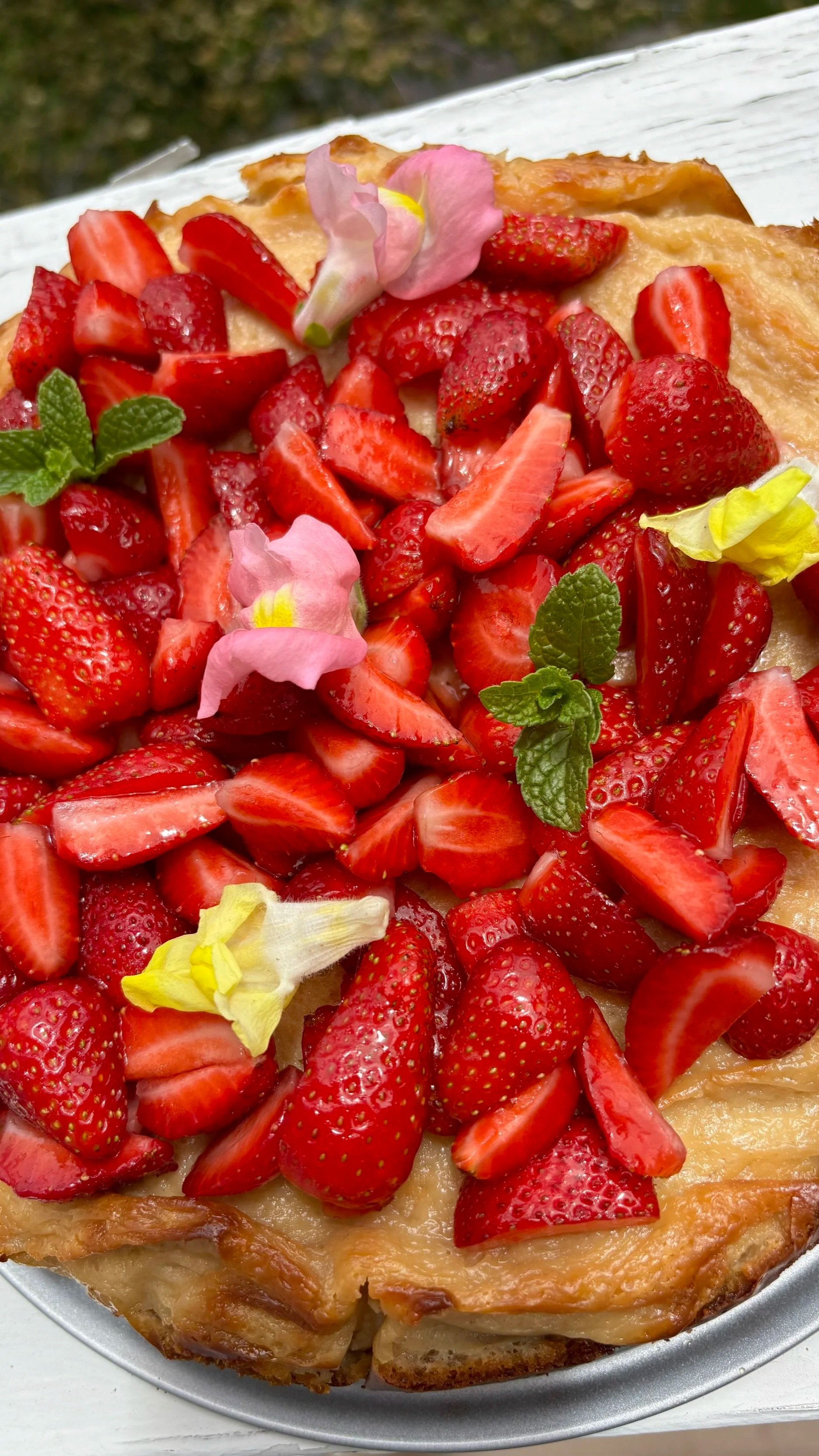 Brown Butter Strawberry Vanilla Cheesecake