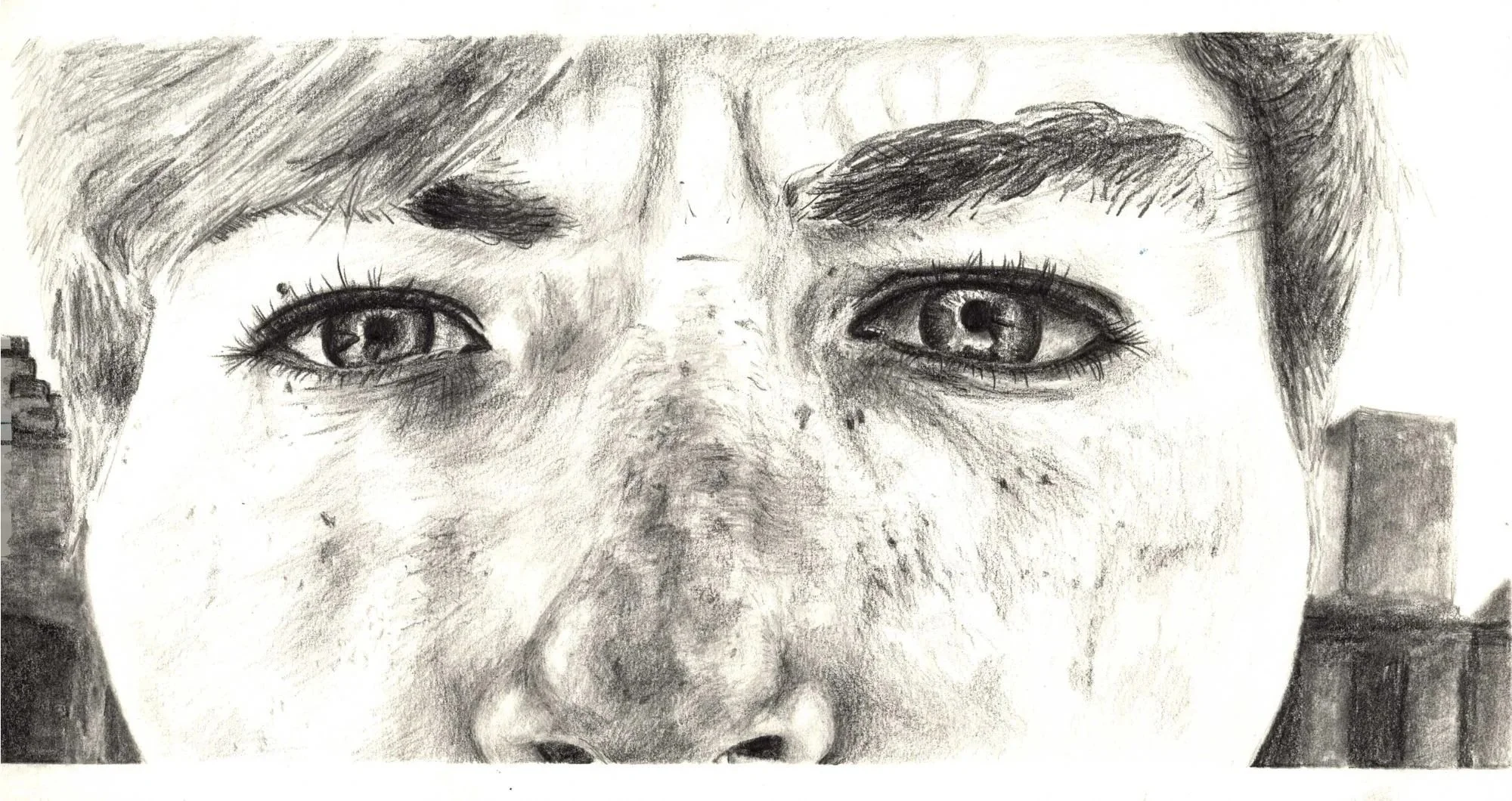 Close-up Self Portrait, Pencil (2021)