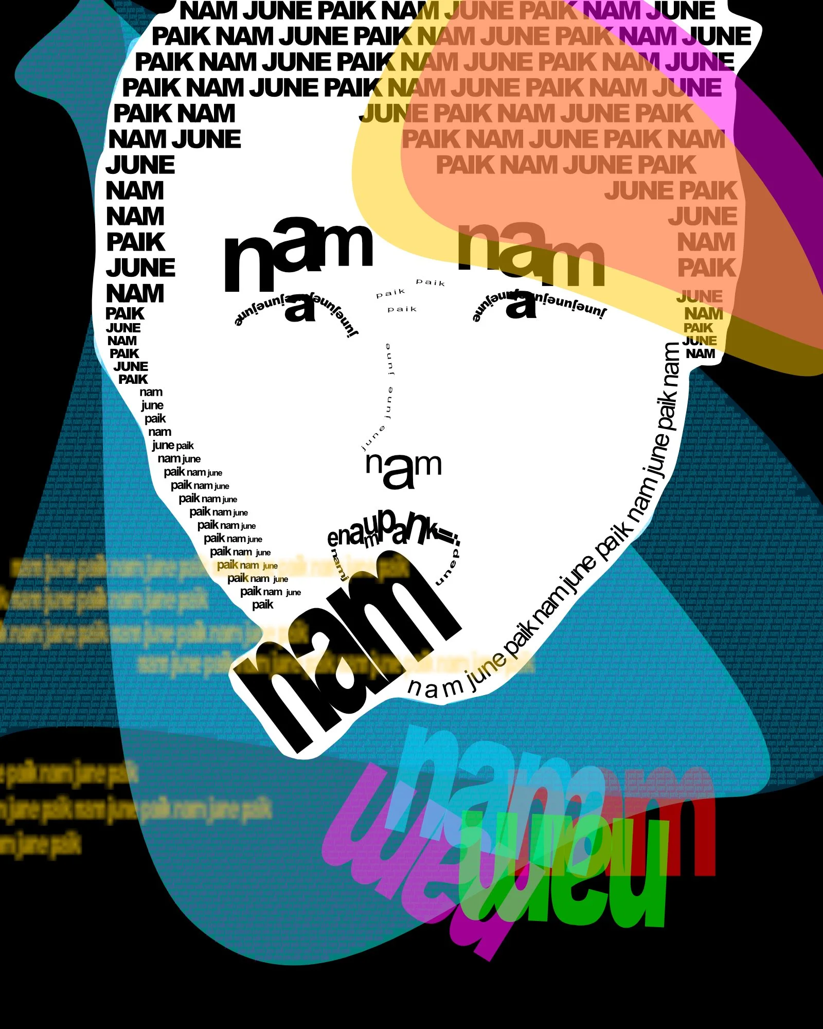 Typographical Portrait of Nam June Paik (2023)