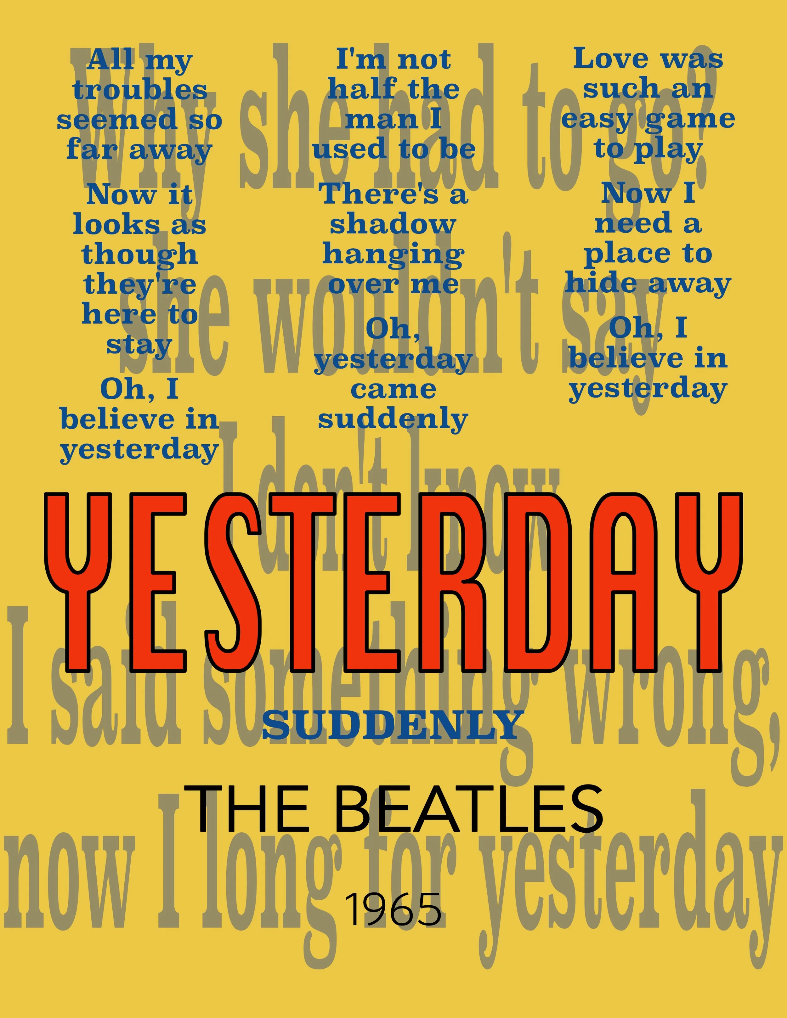 Visual Representation of "Yesterday" by The Beatles (2023)