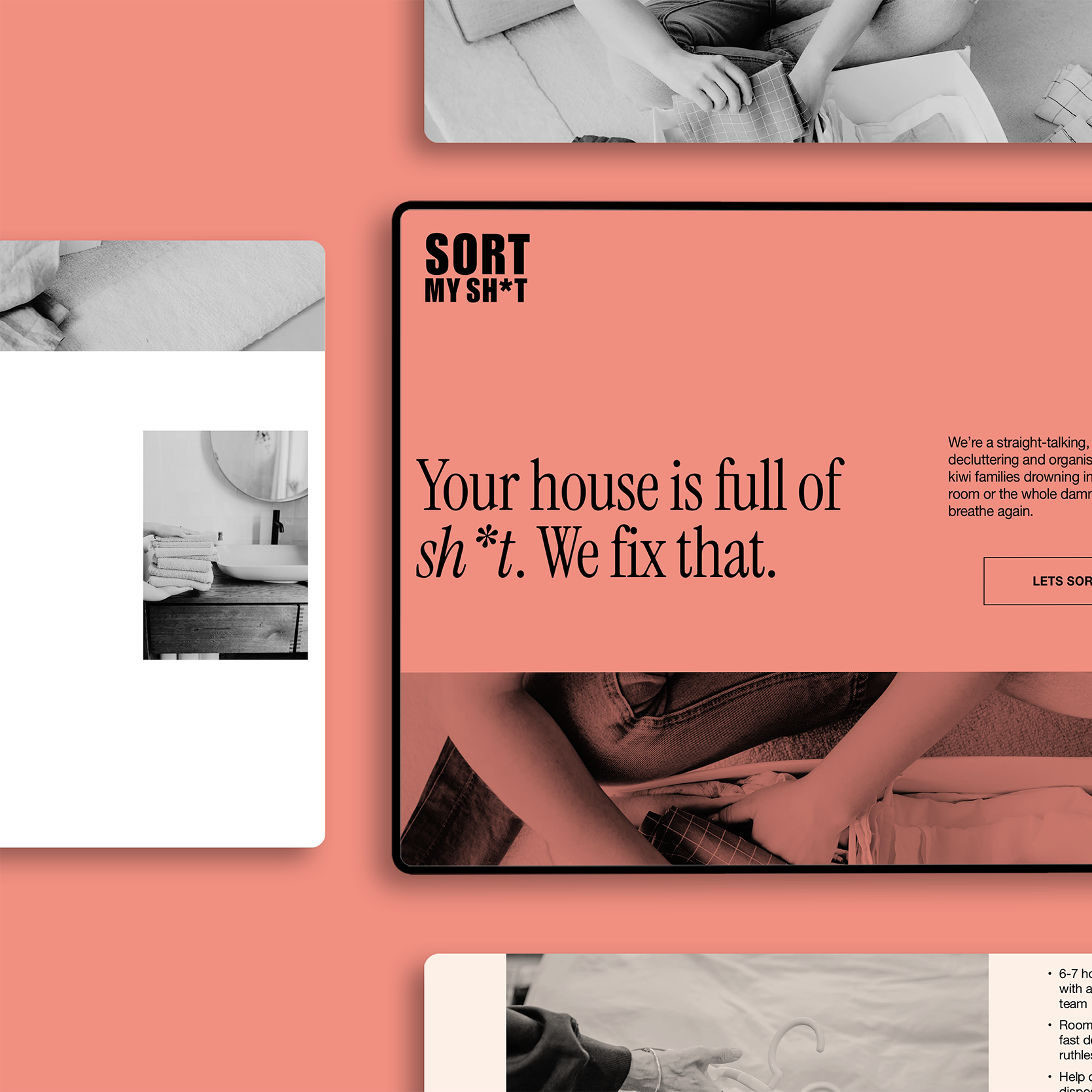 Sort My Sht pages mockup