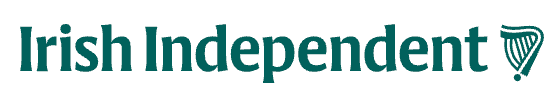 Irish Independent logo with stylized harp icon.