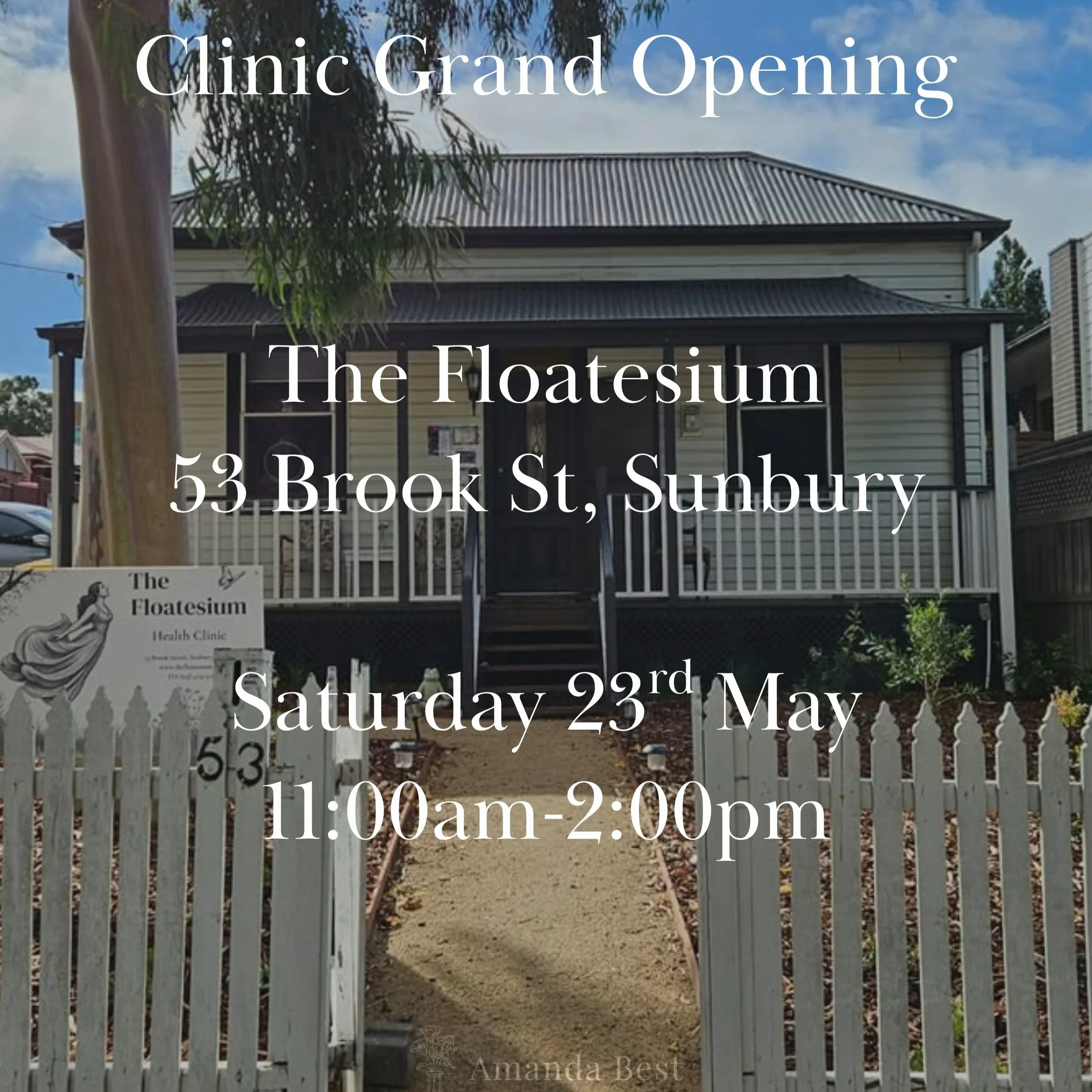 I'd love to meet you this Saturday the 23rd of May between 11am and 2pm @the_floatesium Grand Opening!!! 🎉🎉🎉

I'll be offering free 15 minute Clarity Consults throughout the day, which are a great opportunity to come and have a chat, see how natur