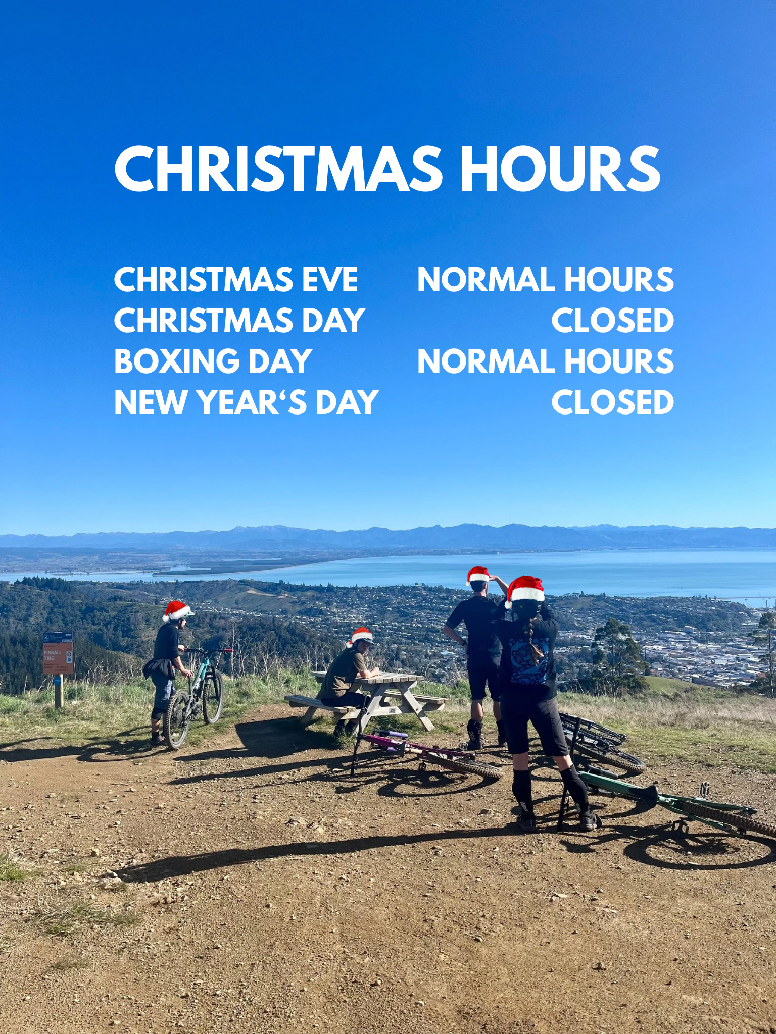 Christmas Opening hours the Bike Station