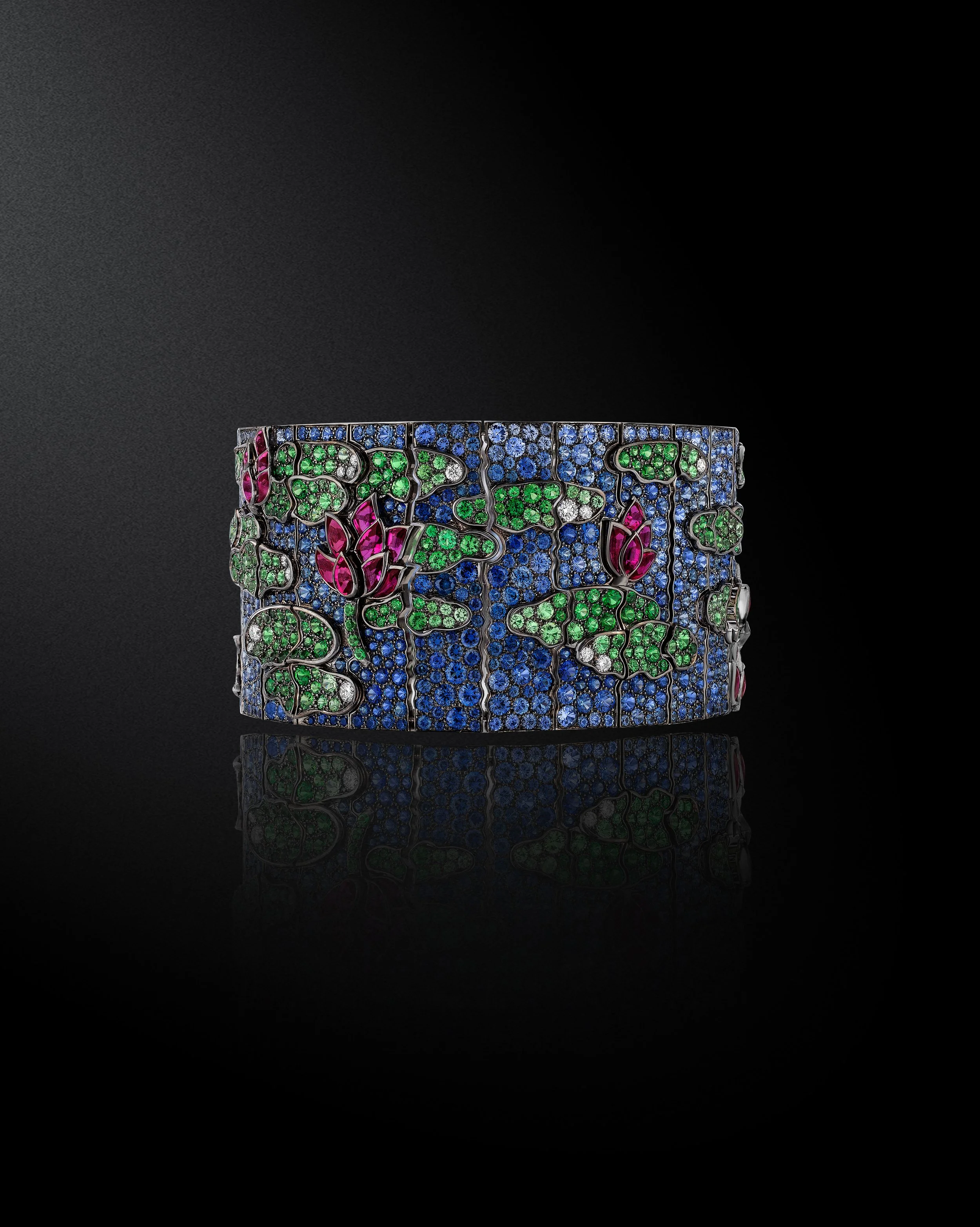 Monet’s Water-Lily Pond Multi-Gemstone and Diamond Bracelet