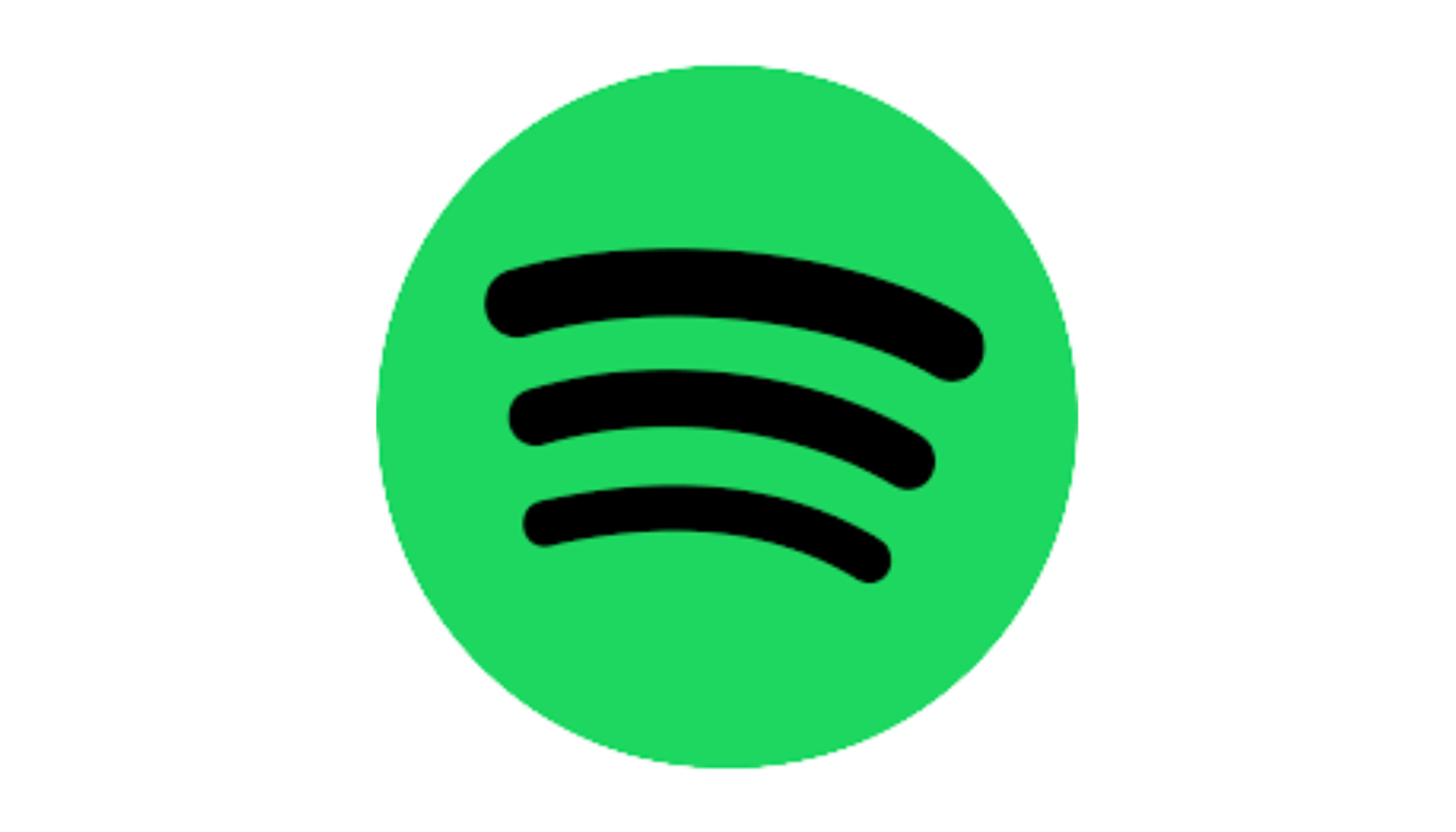 Green Spotify logo with black sound waves