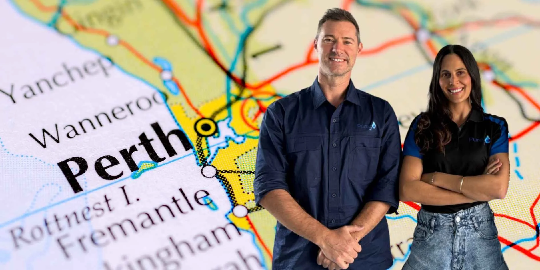 Pure₂O founders Gareth and Claire providing premium whole-house water filtration systems in Perth