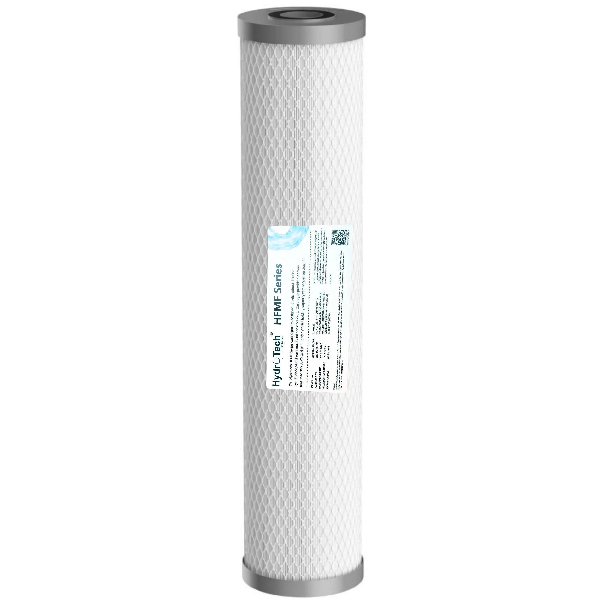 0.22 Micron Hydrotech Water Filter Cartridge | 20” x 4.5” Whole House
