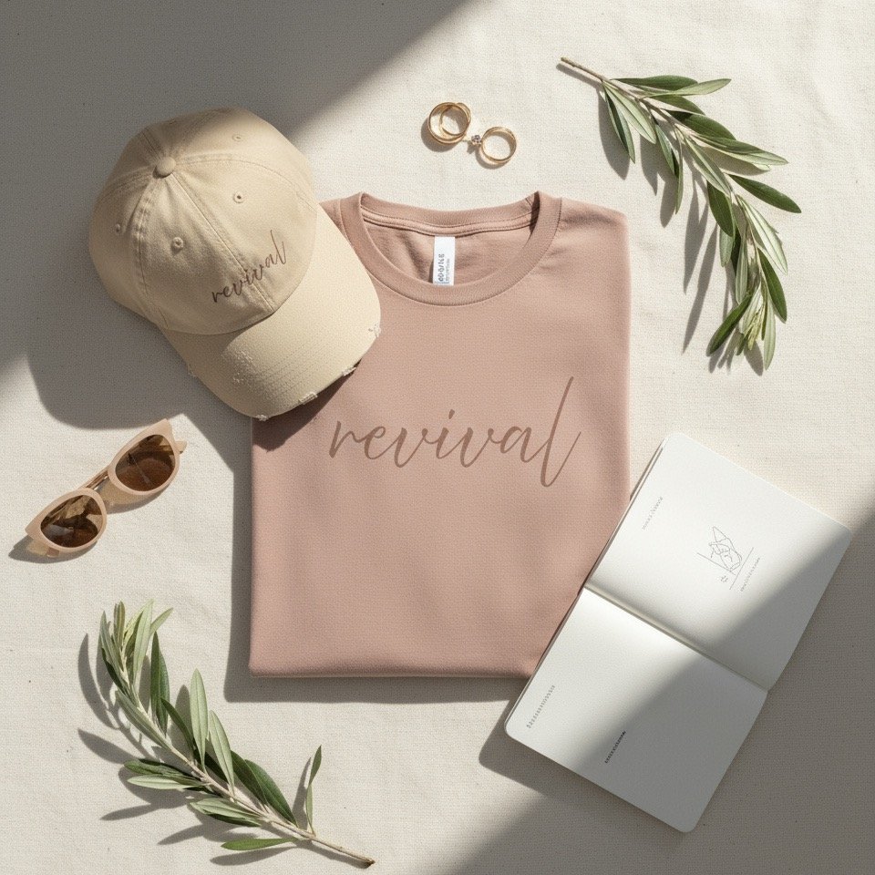 revival looks good on you 🤎
this tee is more than a cute neutral &mdash; it&rsquo;s a prayer in your wardrobe.
a soft reminder that God is still moving, still stirring, still bringing dry bones back to life. pair it with jeans, joggers, or your quie